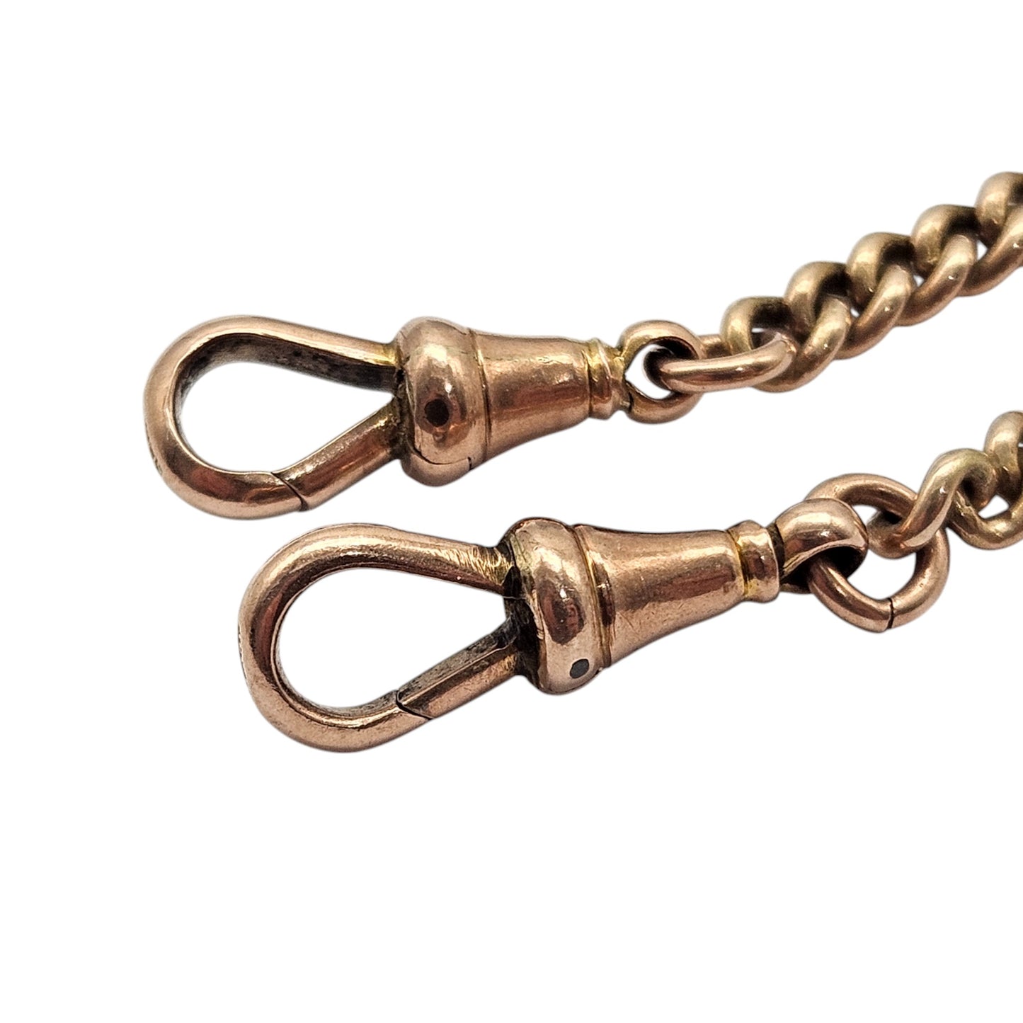 Antique 9ct 375 Rose Gold Double Albert Chain 1916 L 37.0 cm 31.7 g.