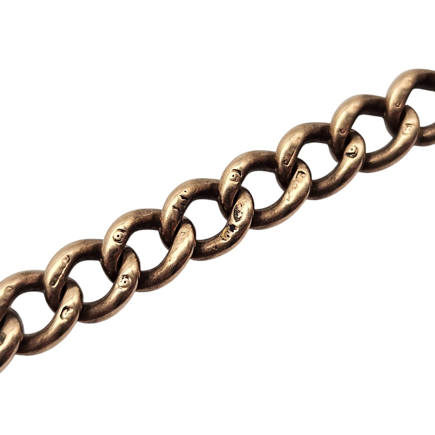 Antique 9ct 375 Rose Gold Double Albert Chain c.1923 L 39.2 cm 29.2 g.