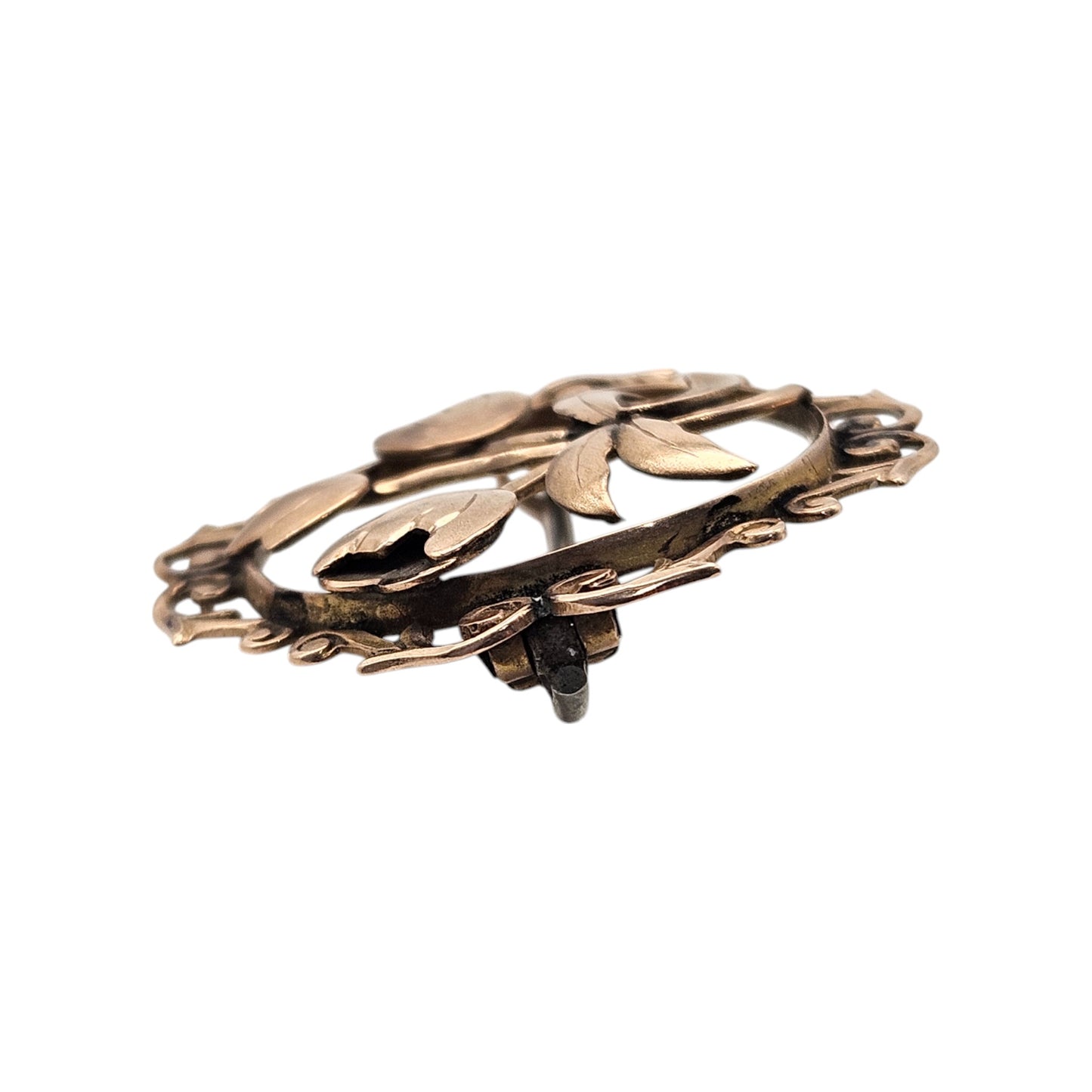 Antique 9ct Rose Gold Flower Brooch c.1900 L 2.5 cm 2.3 g.