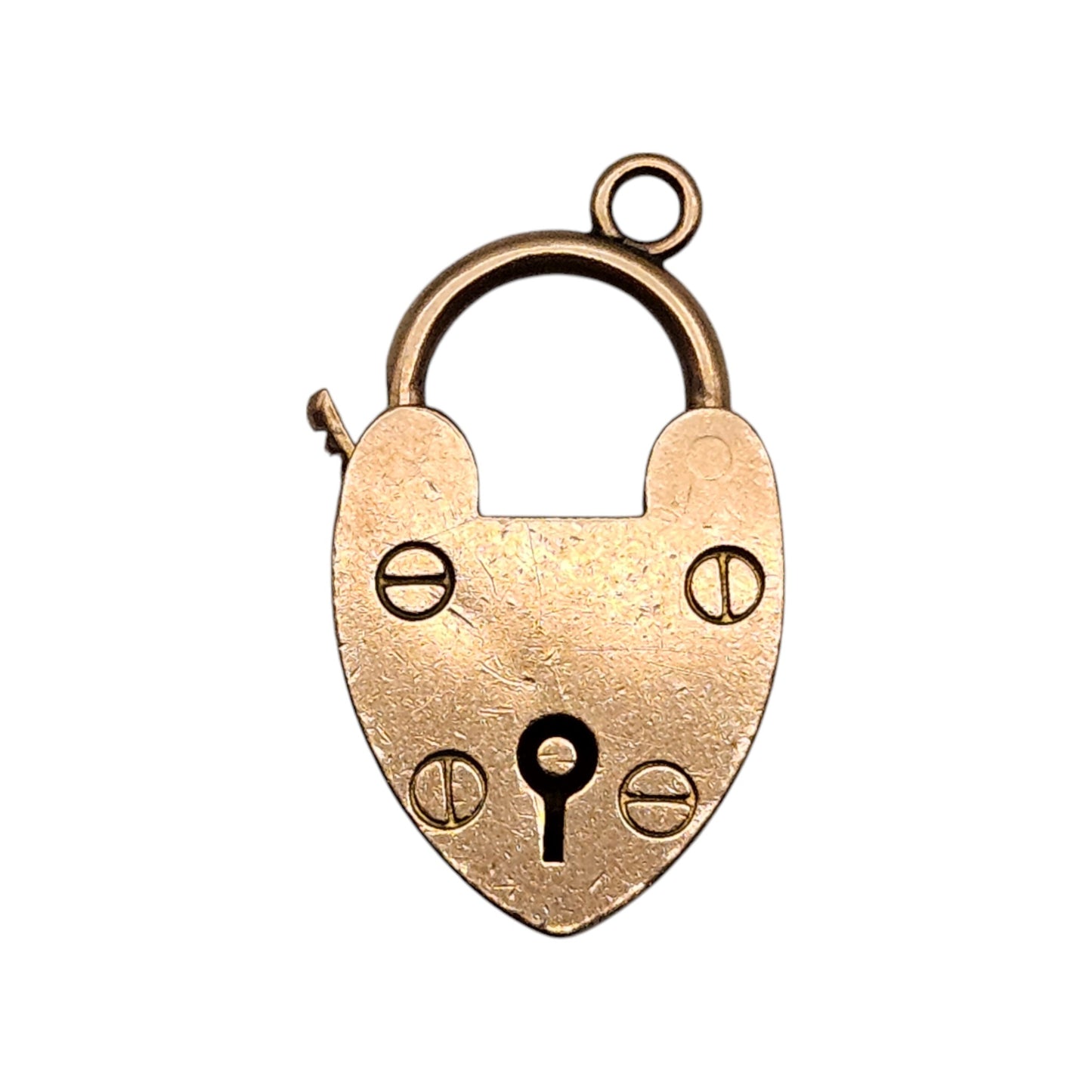 Antique 9ct Rose Gold Heart Shaped Padlock Clasp c.1900 L 2.1 cm 2.9 g.