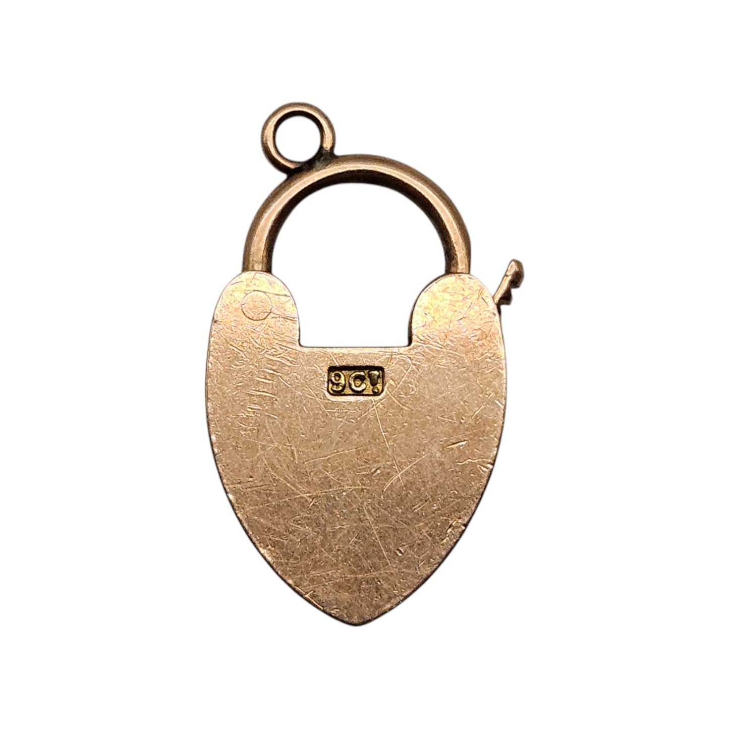 Antique 9ct Rose Gold Heart Shaped Padlock Clasp c.1900 L 2.1 cm 2.9 g.