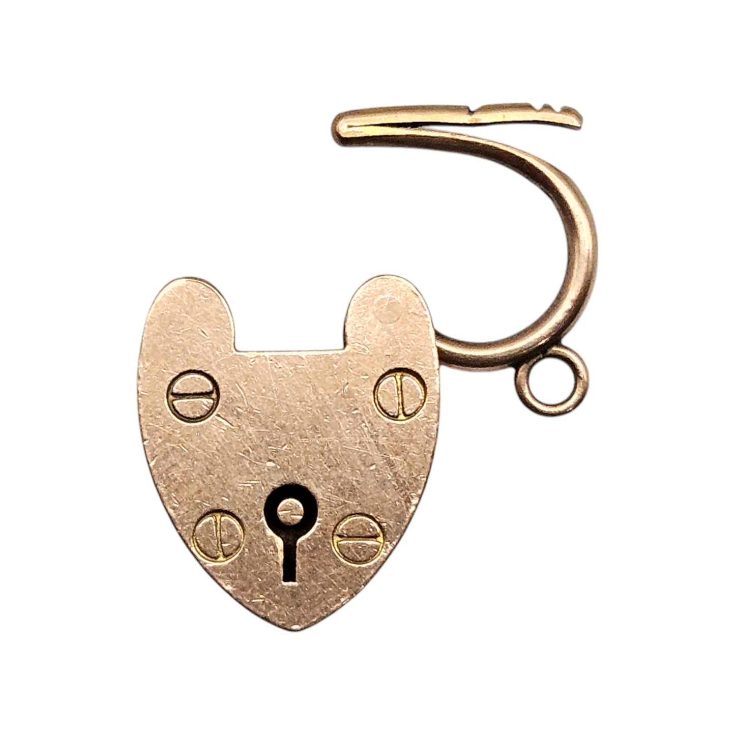 Antique 9ct Rose Gold Heart Shaped Padlock Clasp c.1900 L 2.1 cm 2.9 g.