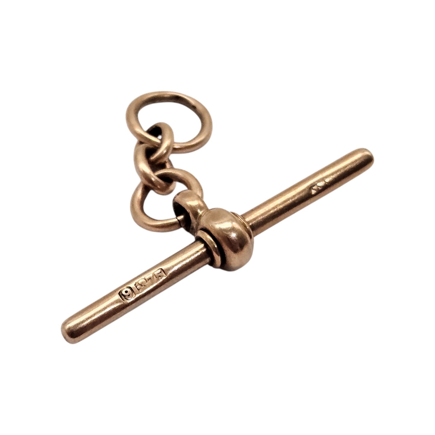 Antique 9ct 375 Rose Gold Swivel T-Bar c.1900 L 3.5 cm 4.2 g.