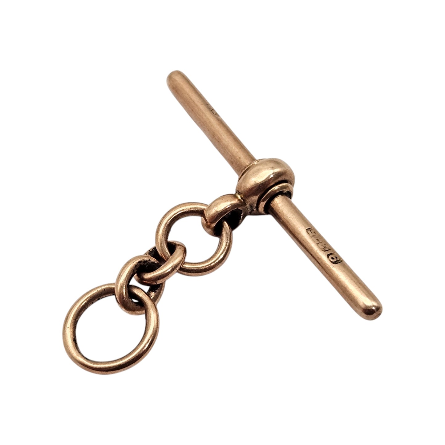 Antique 9ct 375 Rose Gold Swivel T-Bar c.1900 L 3.5 cm 4.2 g.
