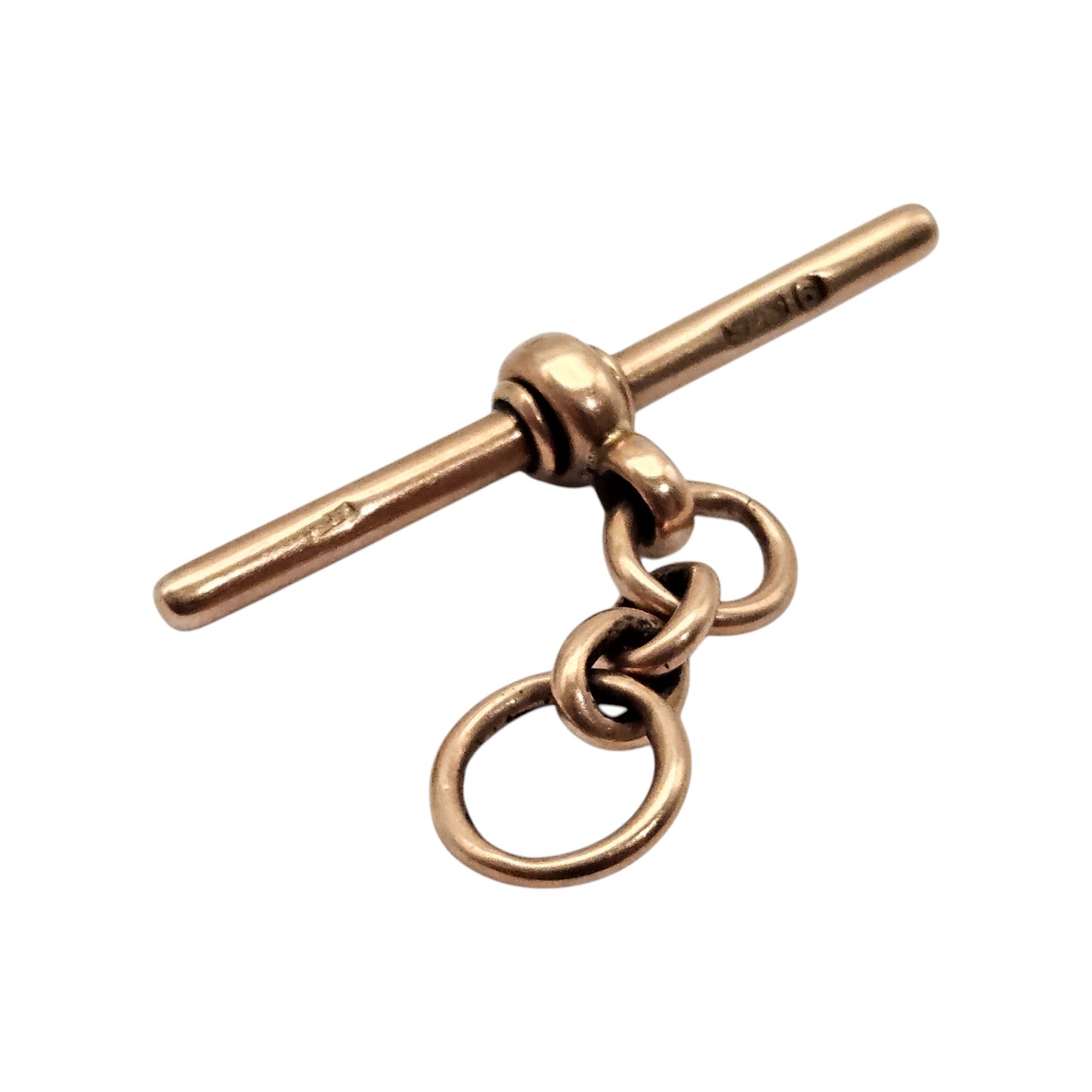 Antique 9ct 375 Rose Gold Swivel T-Bar c.1900 L 3.5 cm 4.2 g.