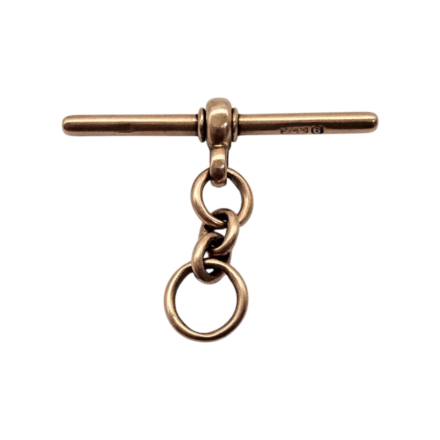 Antique 9ct 375 Rose Gold Swivel T-Bar c.1900 L 3.5 cm 4.2 g.