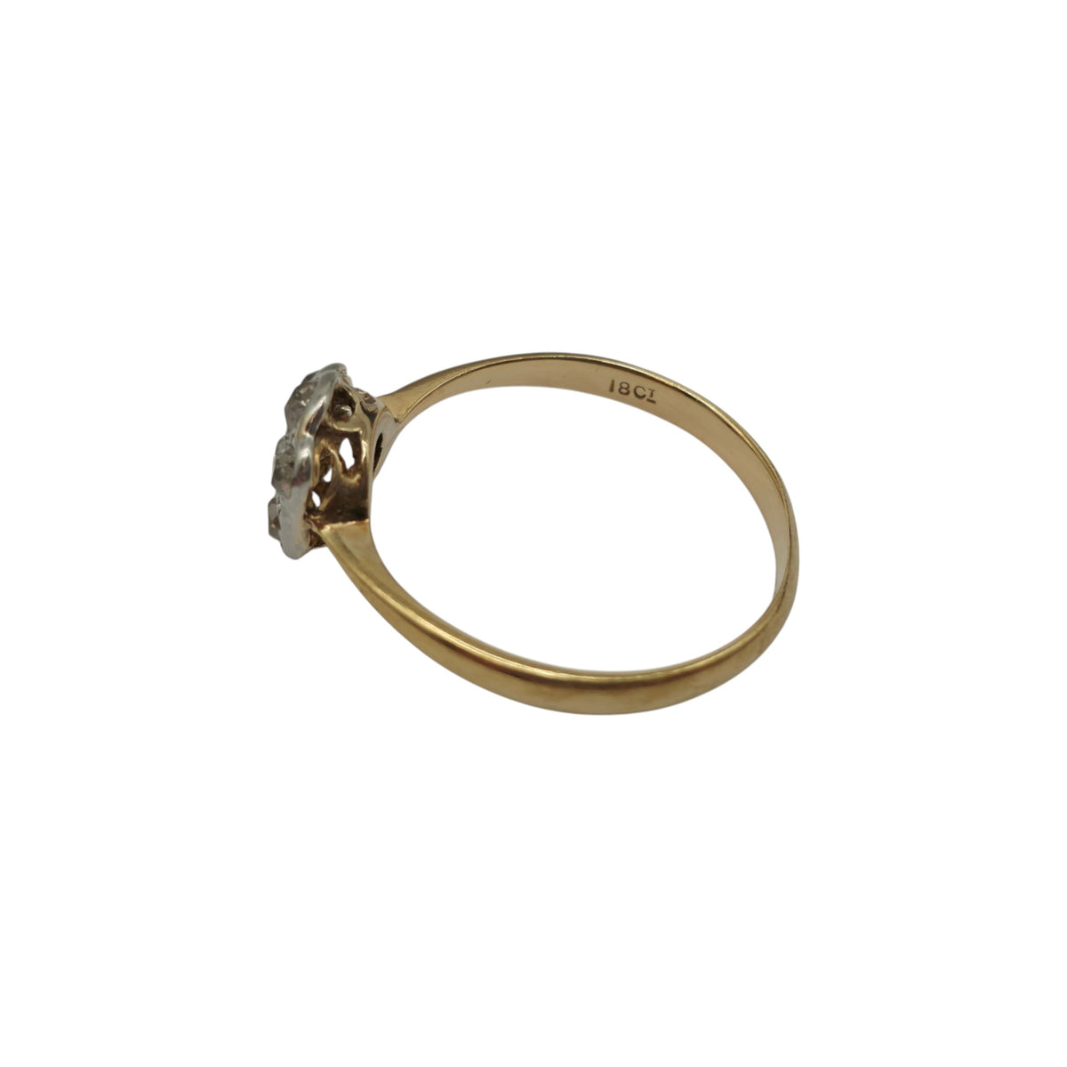 Edwardain 18ct Yellow Gold Daisy Ring With Diamonds Size R 1/2 2.6 g.