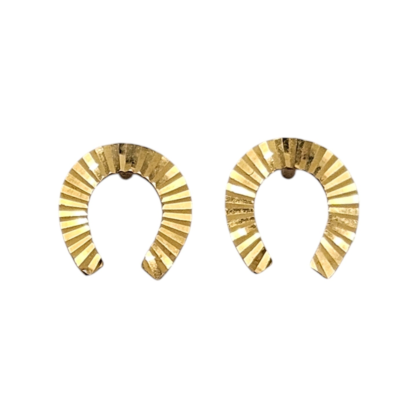 Pair Of 9ct Yellow Gold Horseshoe Ear Studs