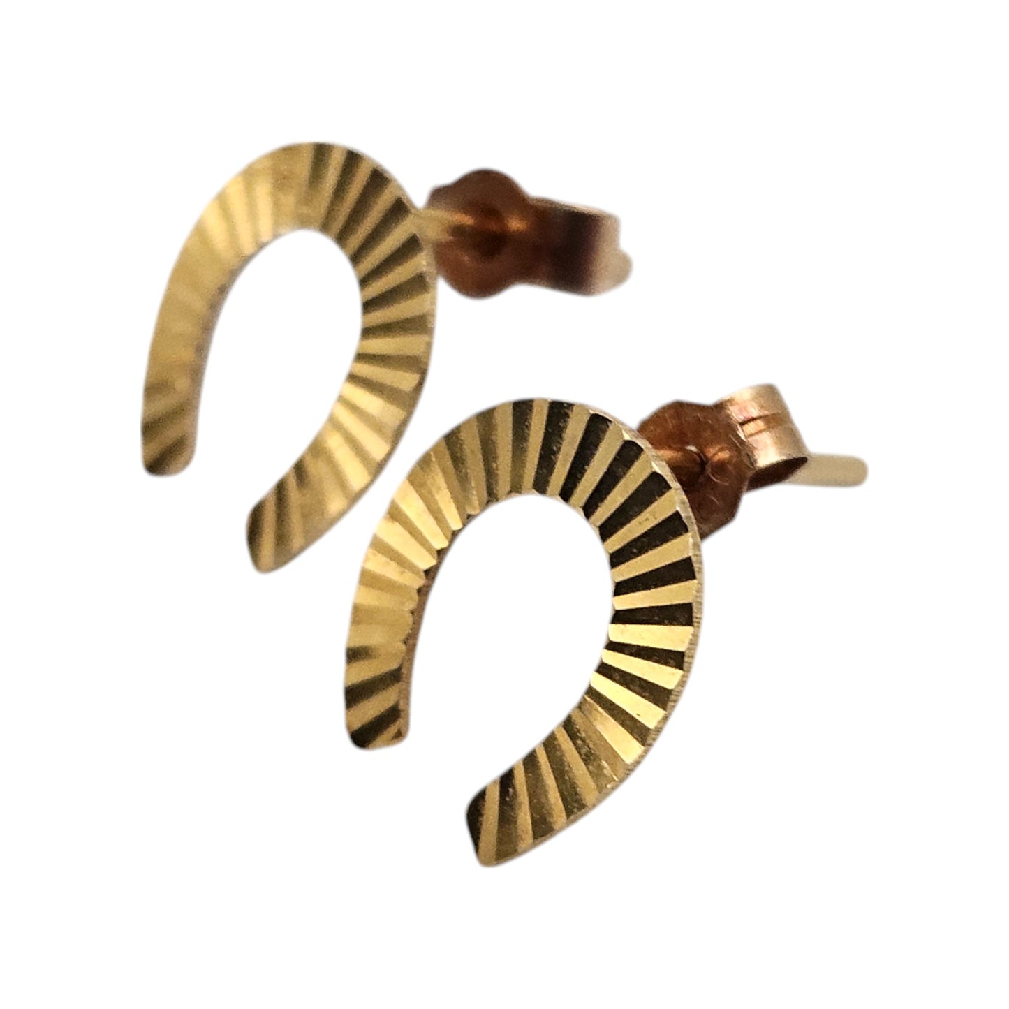 Pair Of 9ct Yellow Gold Horseshoe Ear Studs
