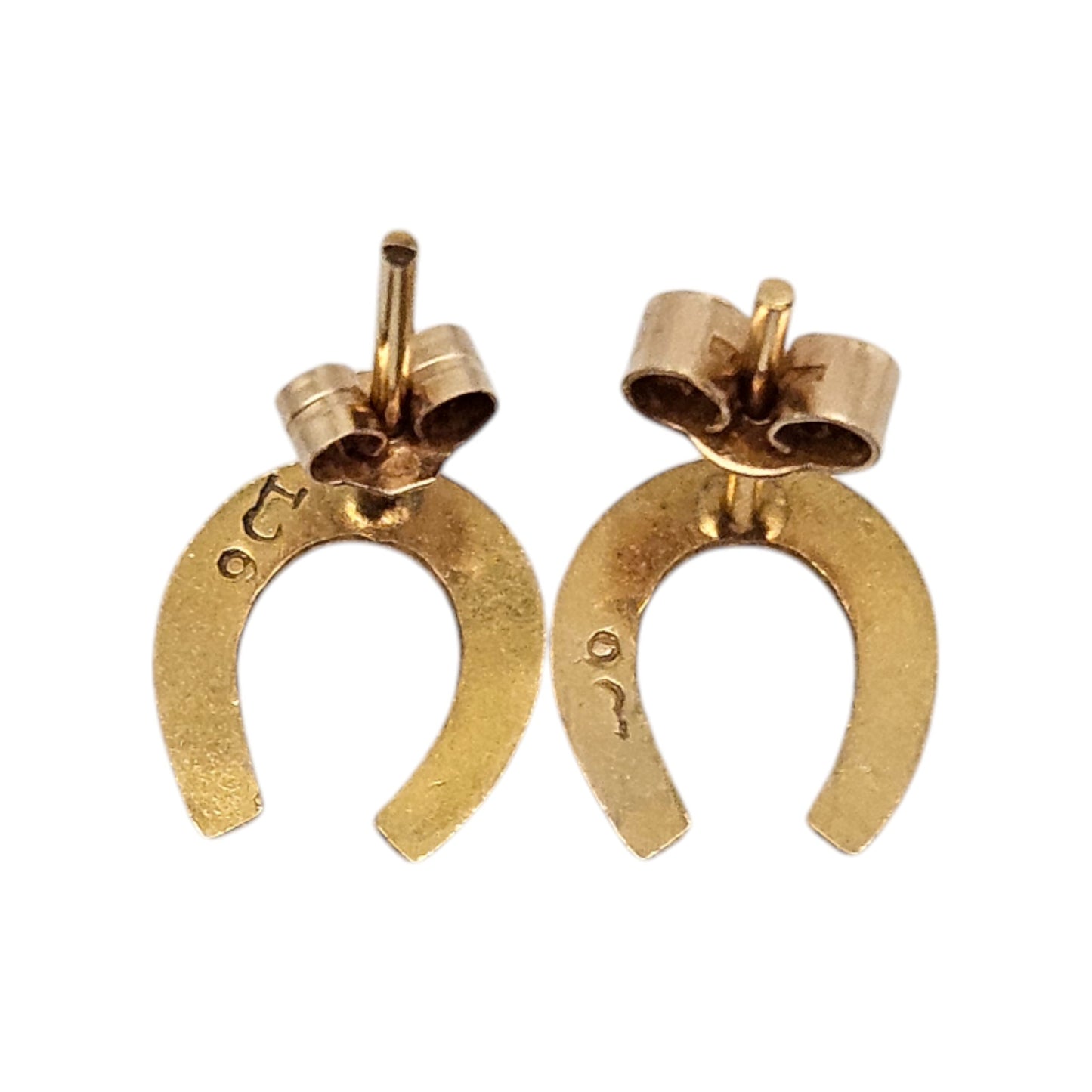 Pair Of 9ct Yellow Gold Horseshoe Ear Studs