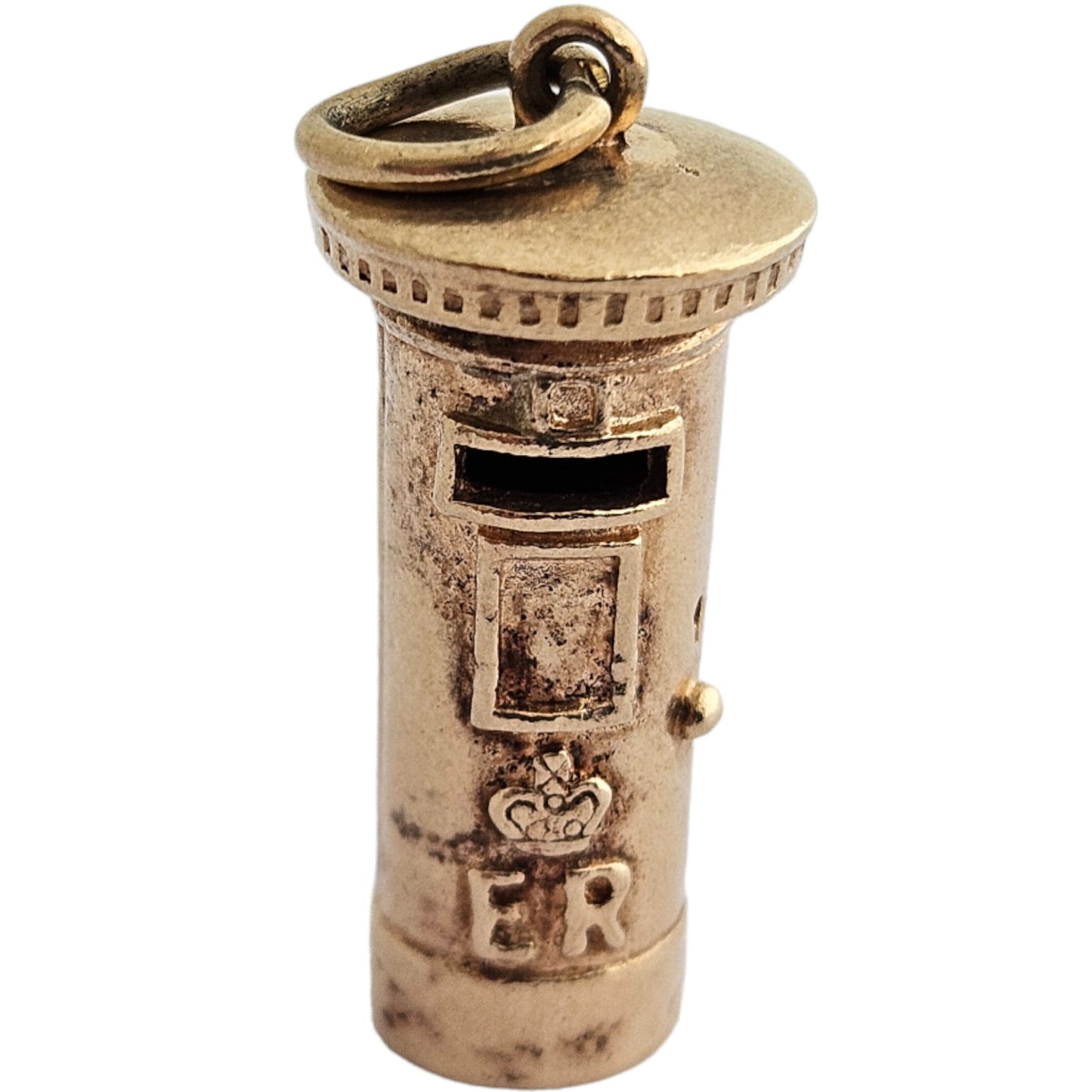 9ct 375 Yellow Gold Post Box Charm 1964 L 2.0 cm 4.5 g.