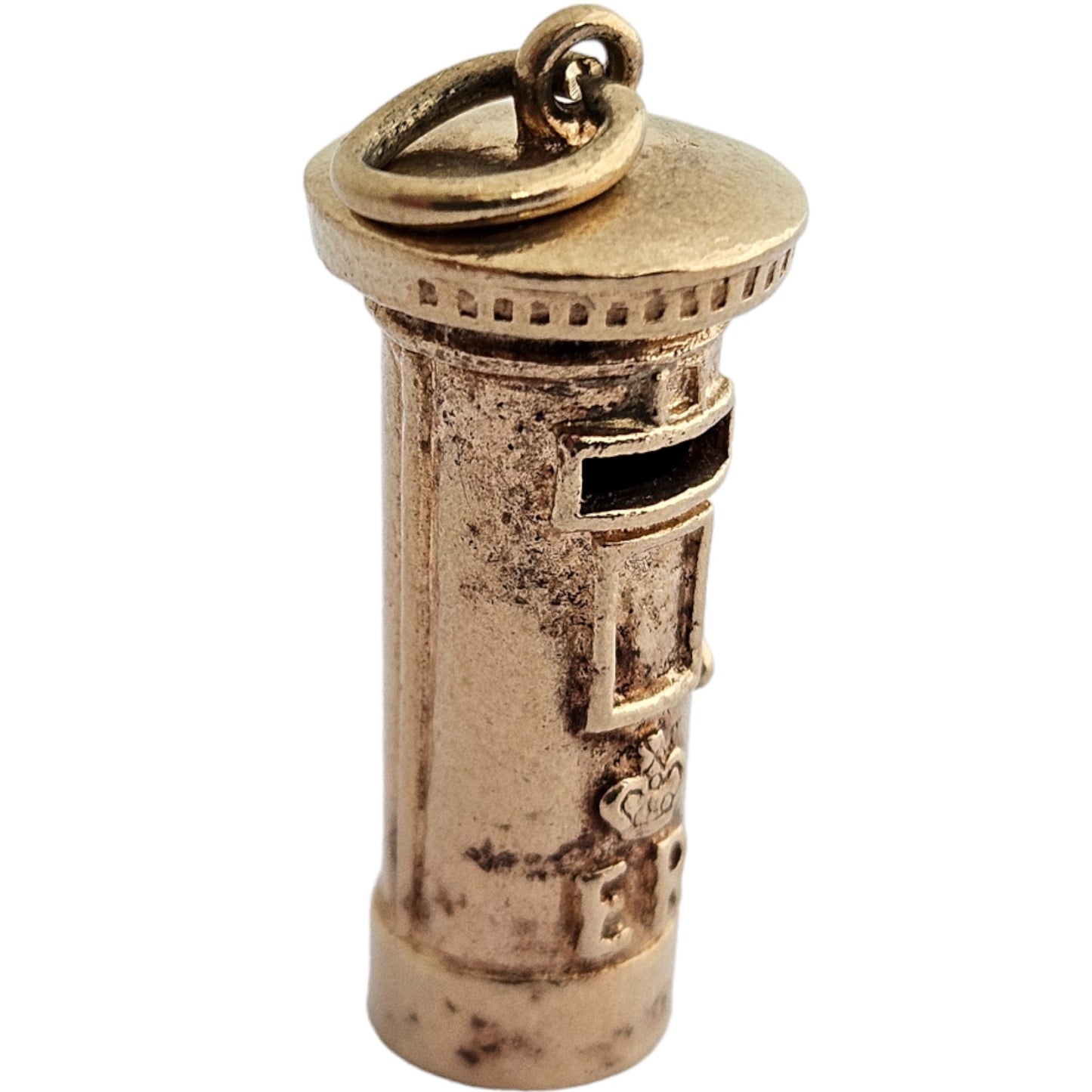 9ct 375 Yellow Gold Post Box Charm 1964 L 2.0 cm 4.5 g.
