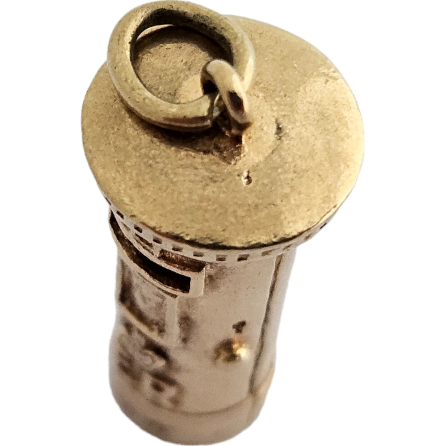 9ct 375 Yellow Gold Post Box Charm 1964 L 2.0 cm 4.5 g.