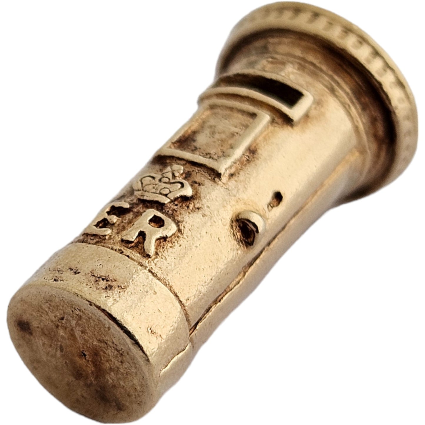 9ct 375 Yellow Gold Post Box Charm 1964 L 2.0 cm 4.5 g.