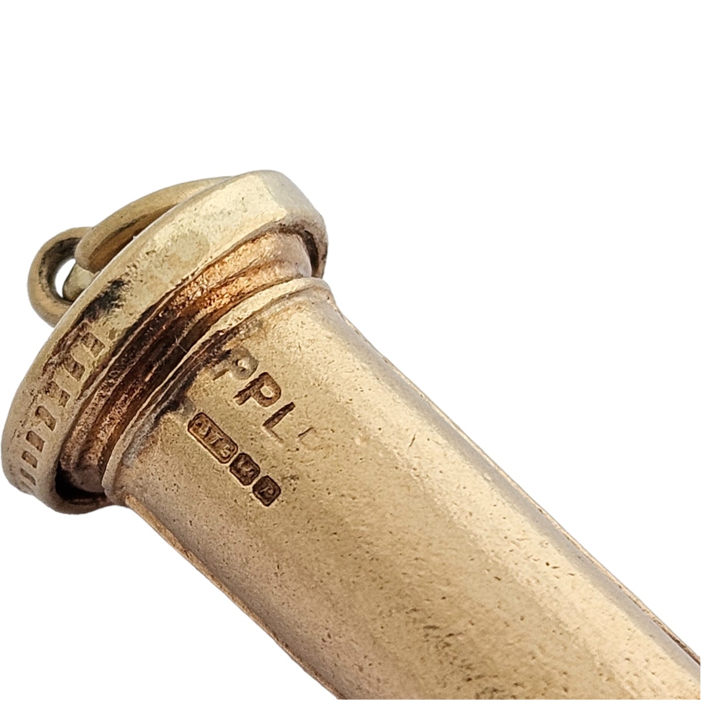 9ct 375 Yellow Gold Post Box Charm 1964 L 2.0 cm 4.5 g.