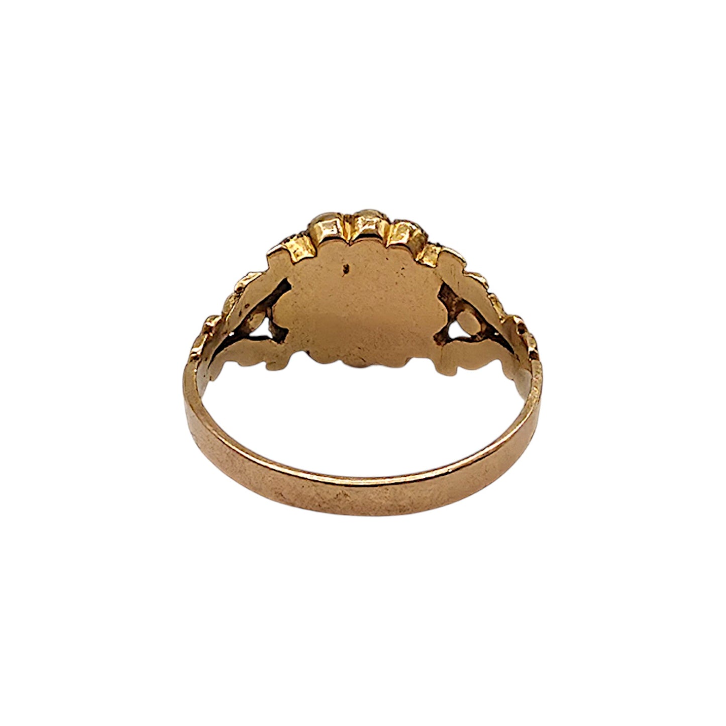 Regency 15ct Yellow Gold & Split Pearl Mourning Ring c.1830 Size N 1/2 3.6 g