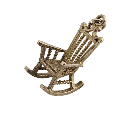 9ct 375 Yellow Gold Rocking Chair Charm 1965 2.6 g.