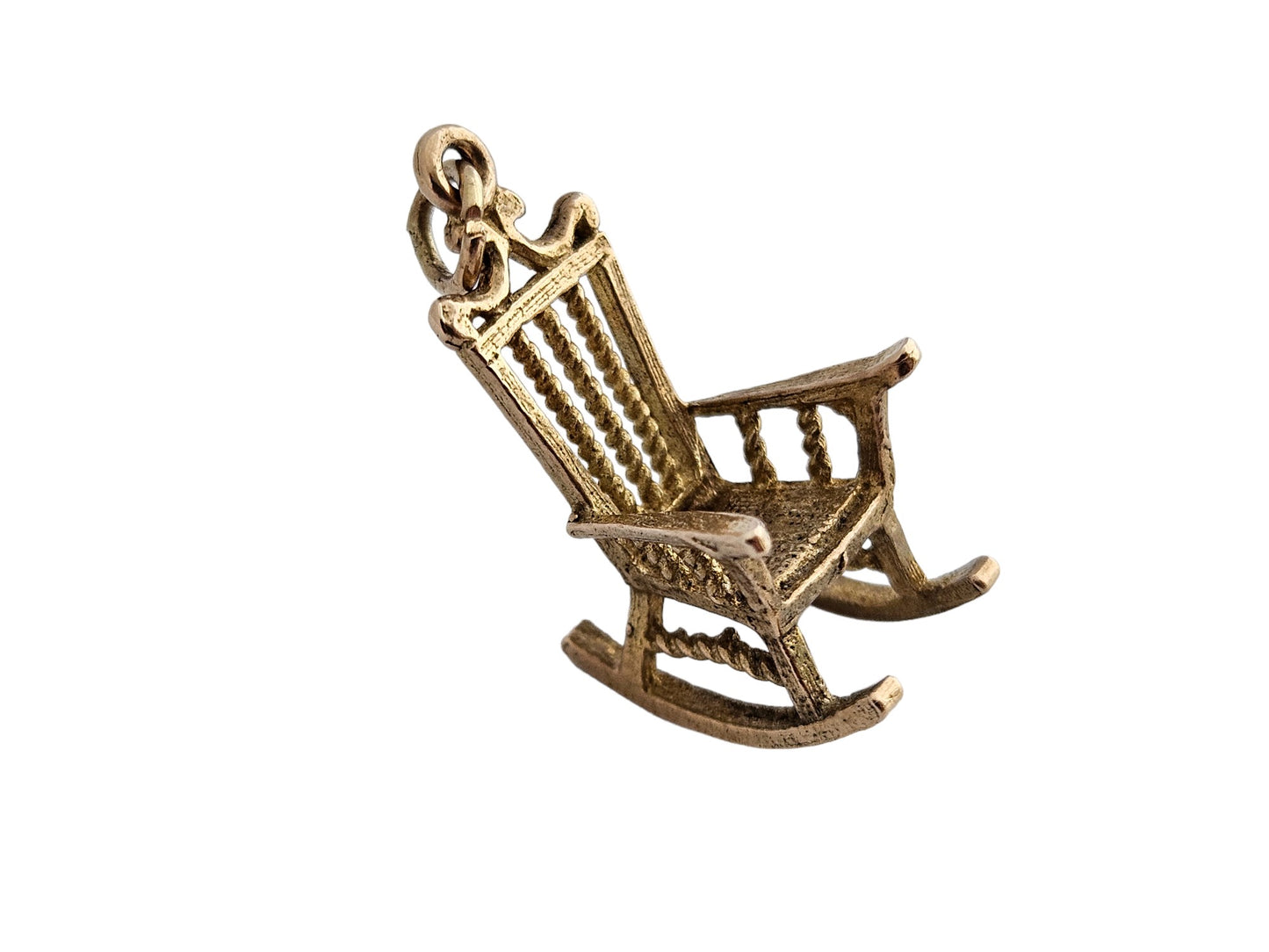 9ct 375 Yellow Gold Rocking Chair Charm 1965 2.6 g.