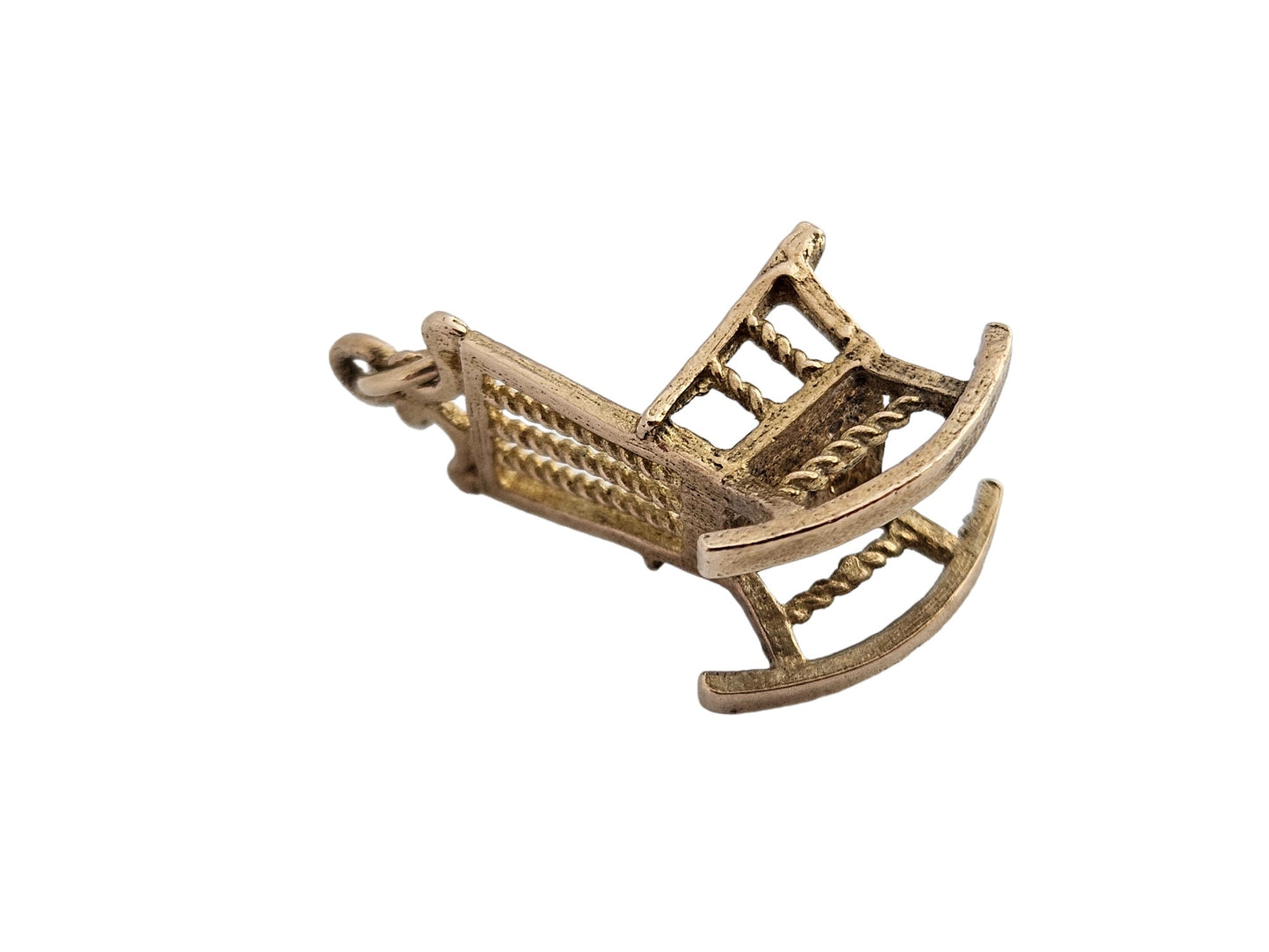9ct 375 Yellow Gold Rocking Chair Charm 1965 2.6 g.