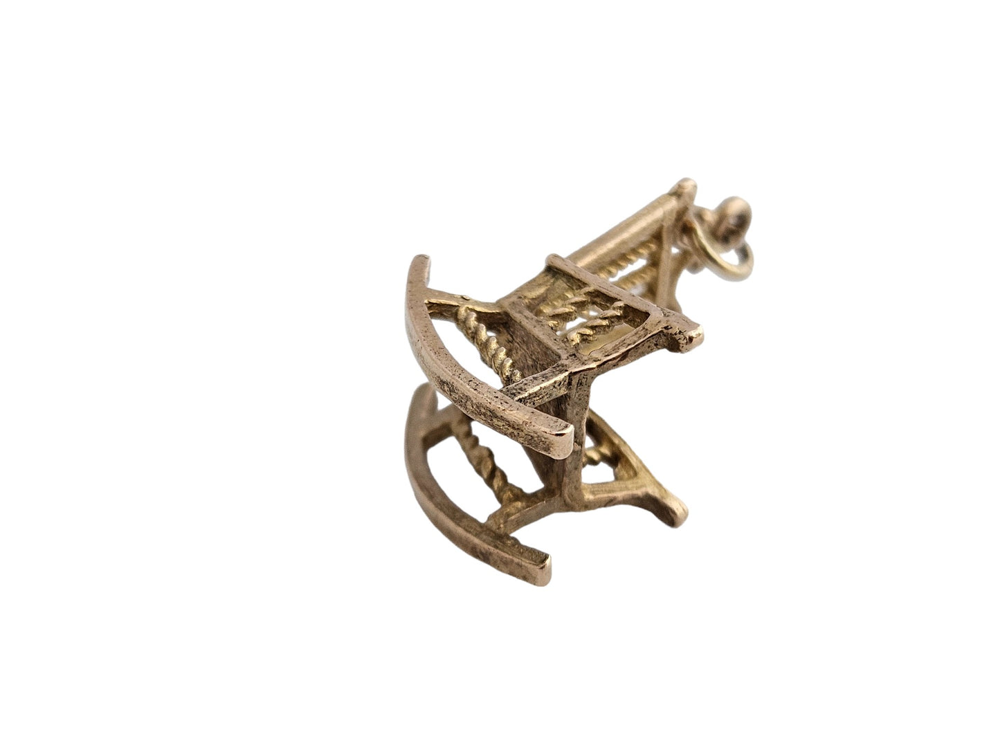 9ct 375 Yellow Gold Rocking Chair Charm 1965 2.6 g.
