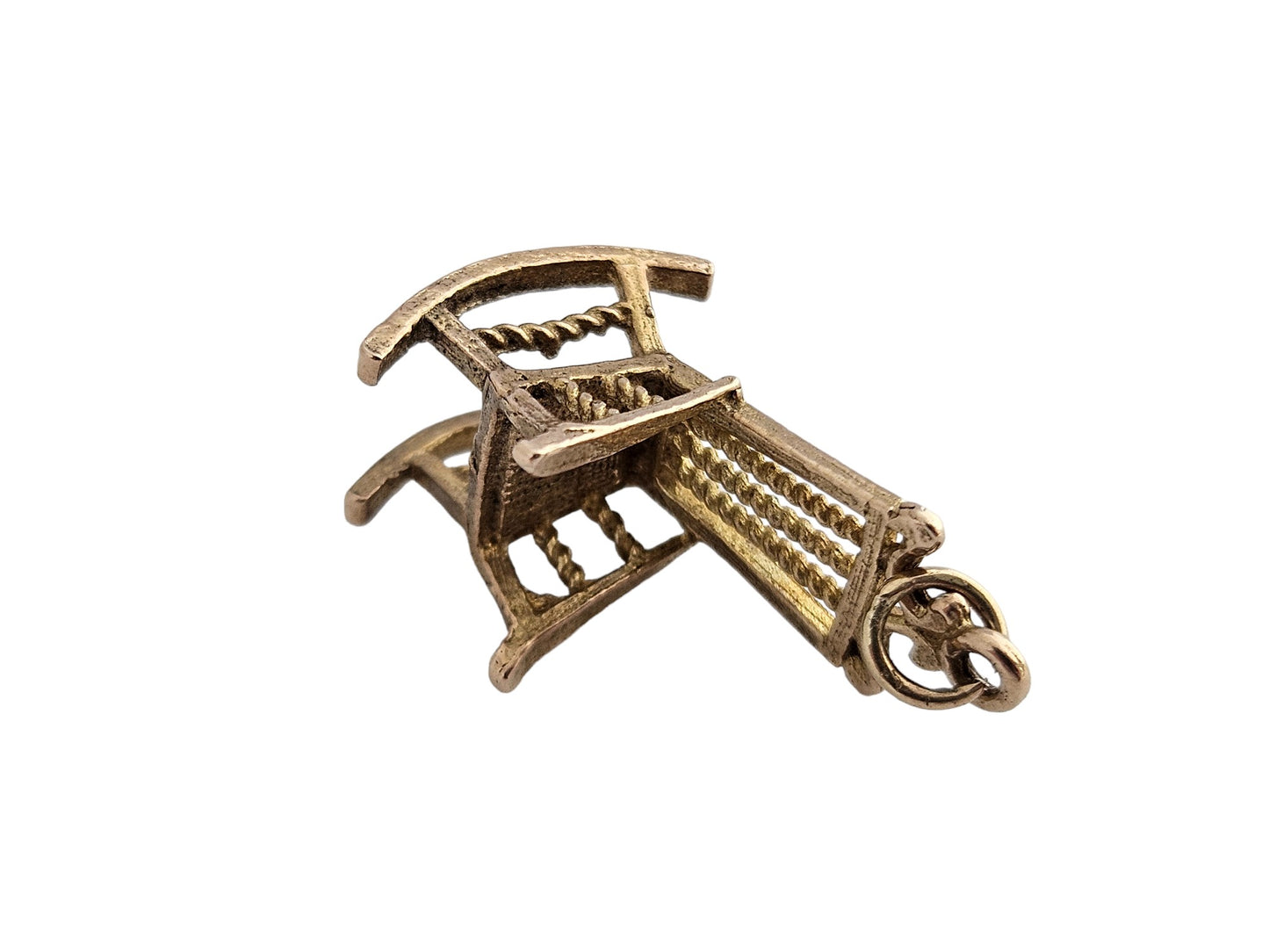 9ct 375 Yellow Gold Rocking Chair Charm 1965 2.6 g.