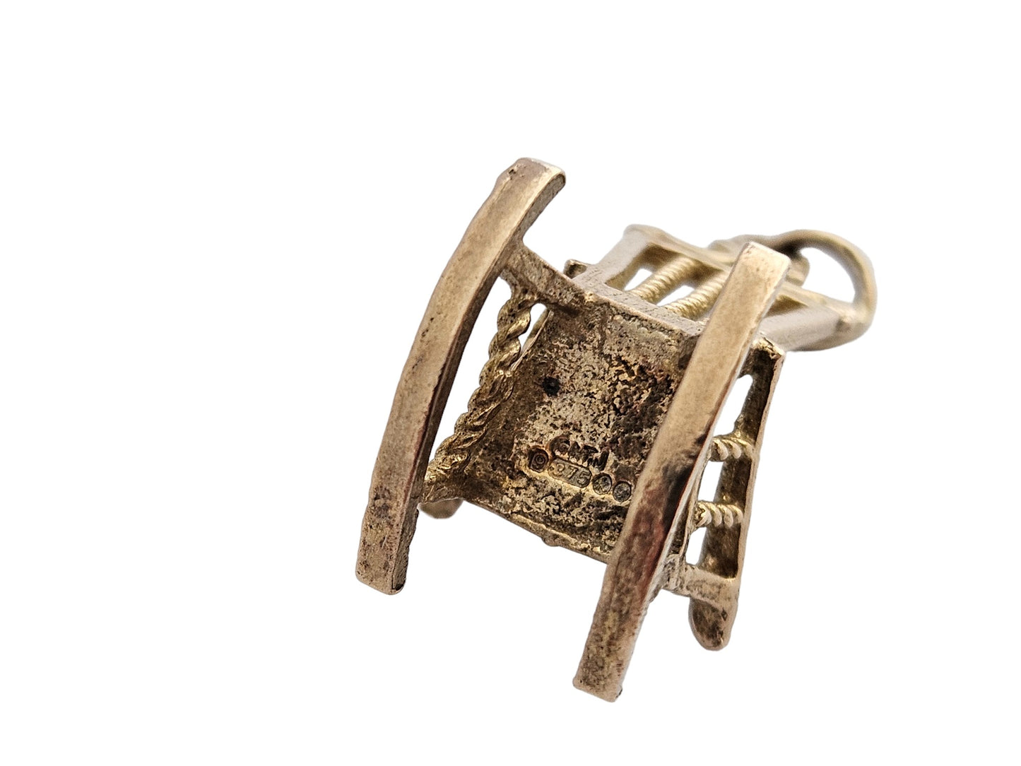 9ct 375 Yellow Gold Rocking Chair Charm 1965 2.6 g.