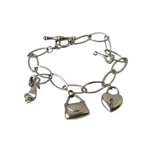 9ct 375 White Gold Charm Bracelet L 17.5 cm 9.0 g