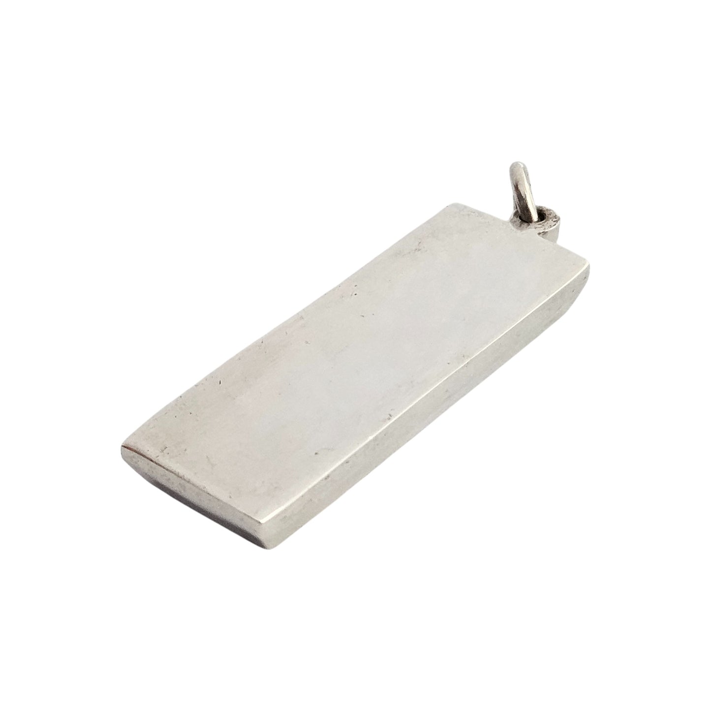 Solid Sterling Silver Ingot Pendant 1977 L 4.0 cm 29 g.