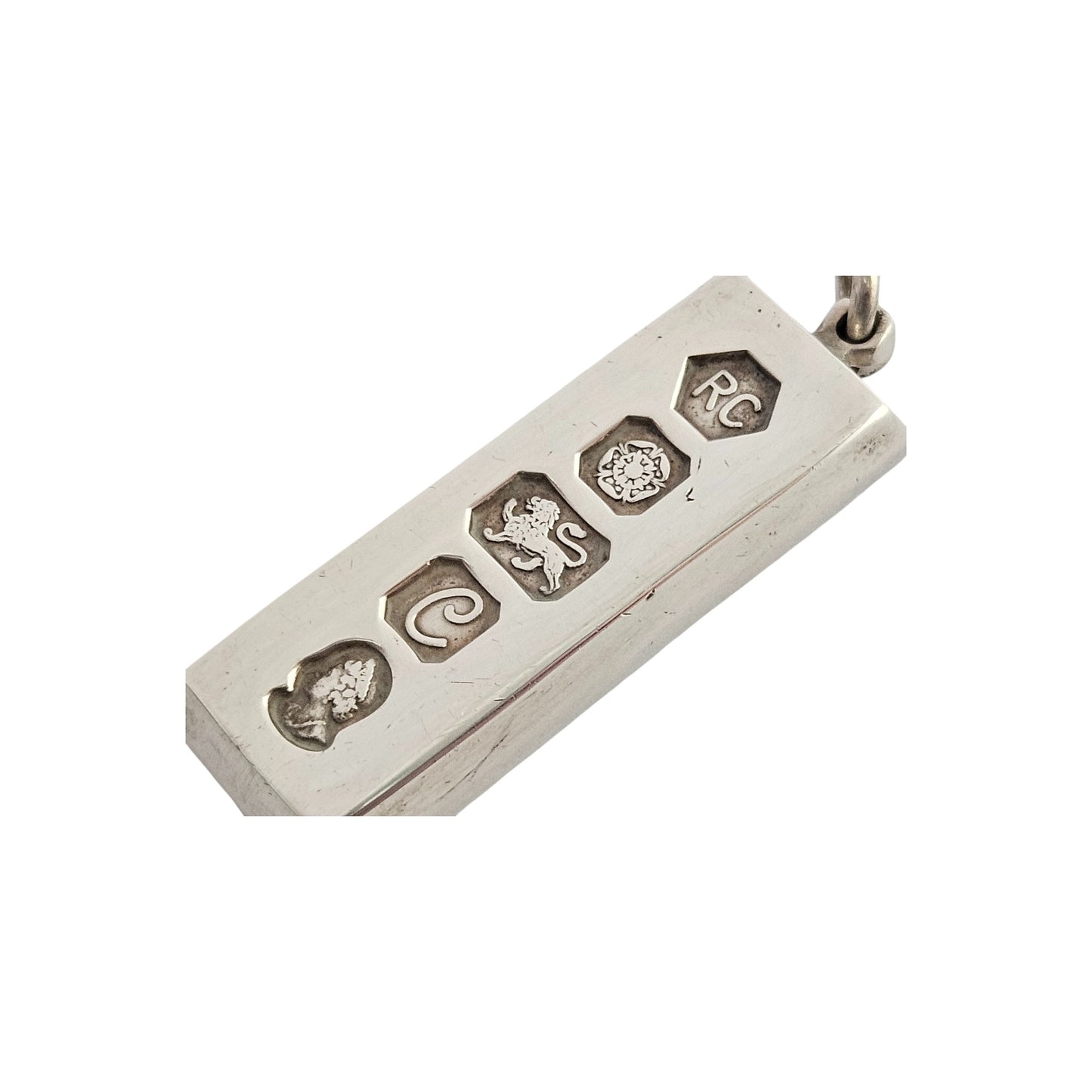 Solid Sterling Silver Ingot Pendant 1977 L 4.0 cm 29 g.