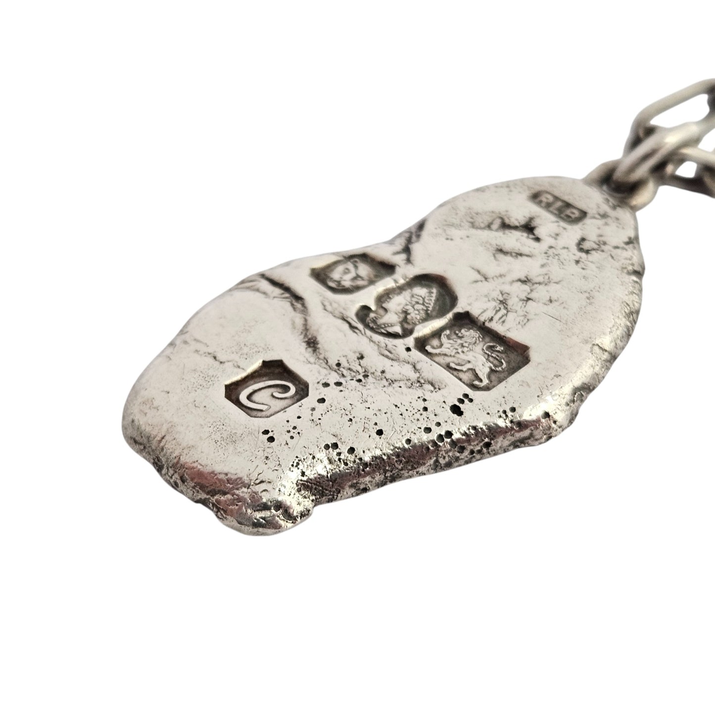 Unusual Solid Sterling Silver Ingot Pendant On Chain