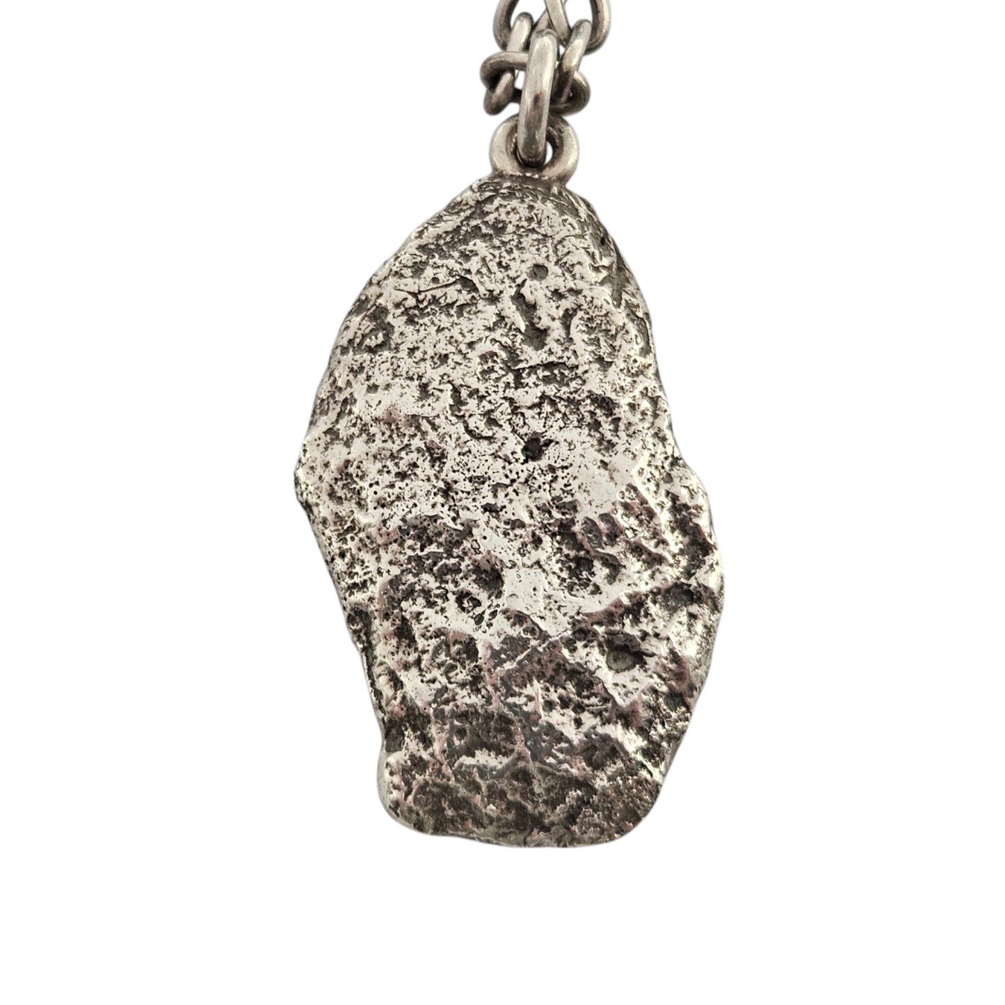 Unusual Solid Sterling Silver Ingot Pendant On Chain