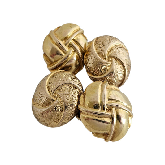 Victorian Decorative Pair of 15ct 625 Yellow Gold Cufflinks c.1890 5.2 g