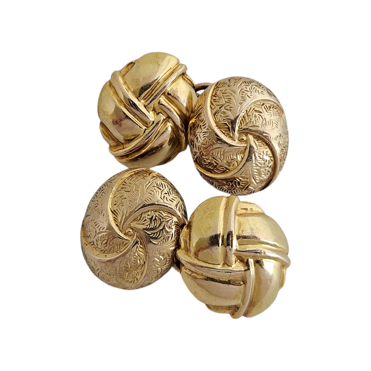 Victorian Decorative Pair of 15ct 625 Yellow Gold Cufflinks c.1890 5.2 g