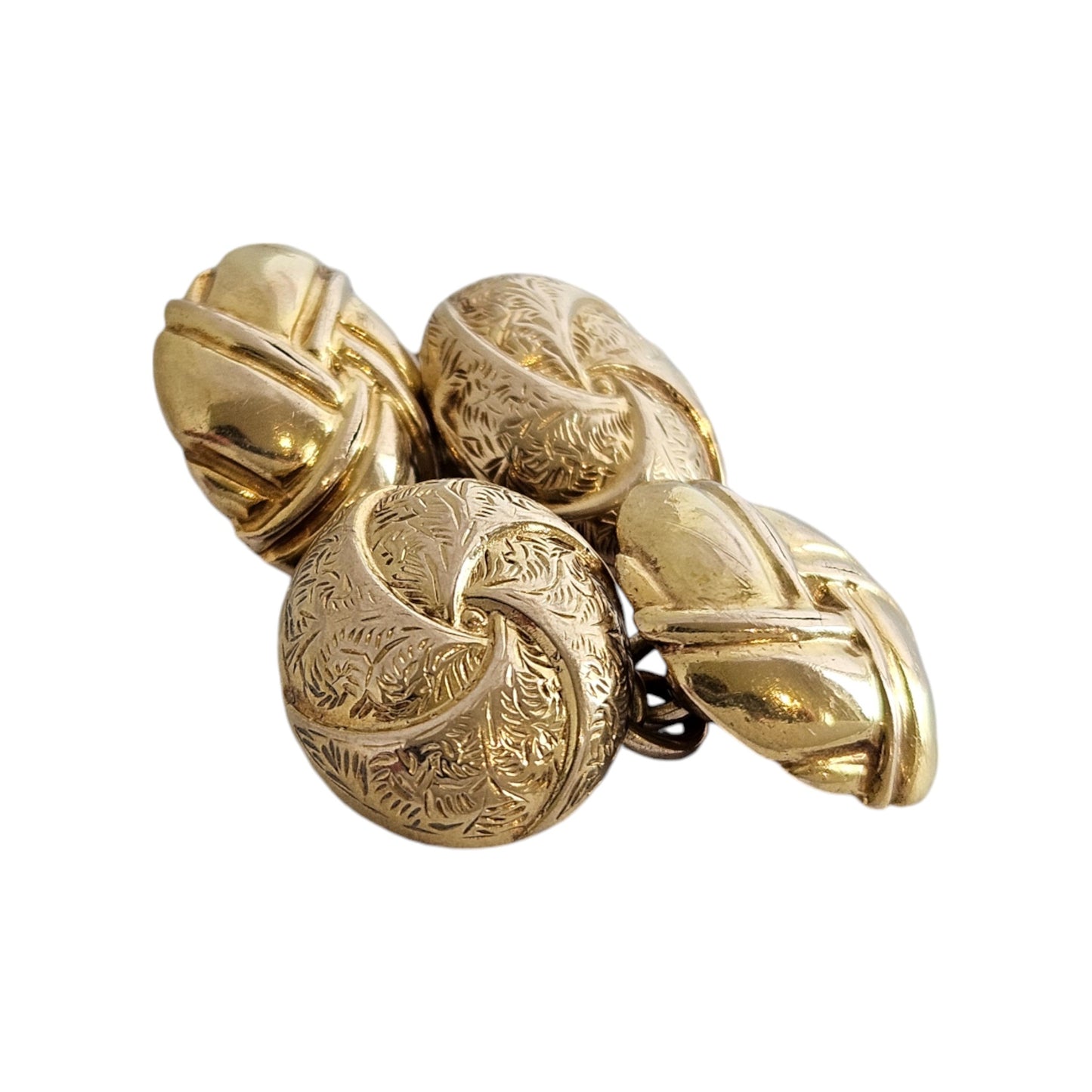 Victorian Decorative Pair of 15ct 625 Yellow Gold Cufflinks c.1890 5.2 g