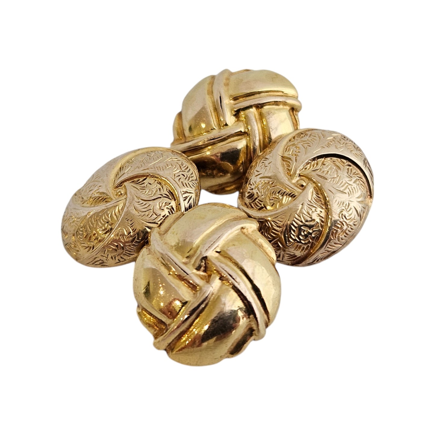 Victorian Decorative Pair of 15ct 625 Yellow Gold Cufflinks c.1890 5.2 g