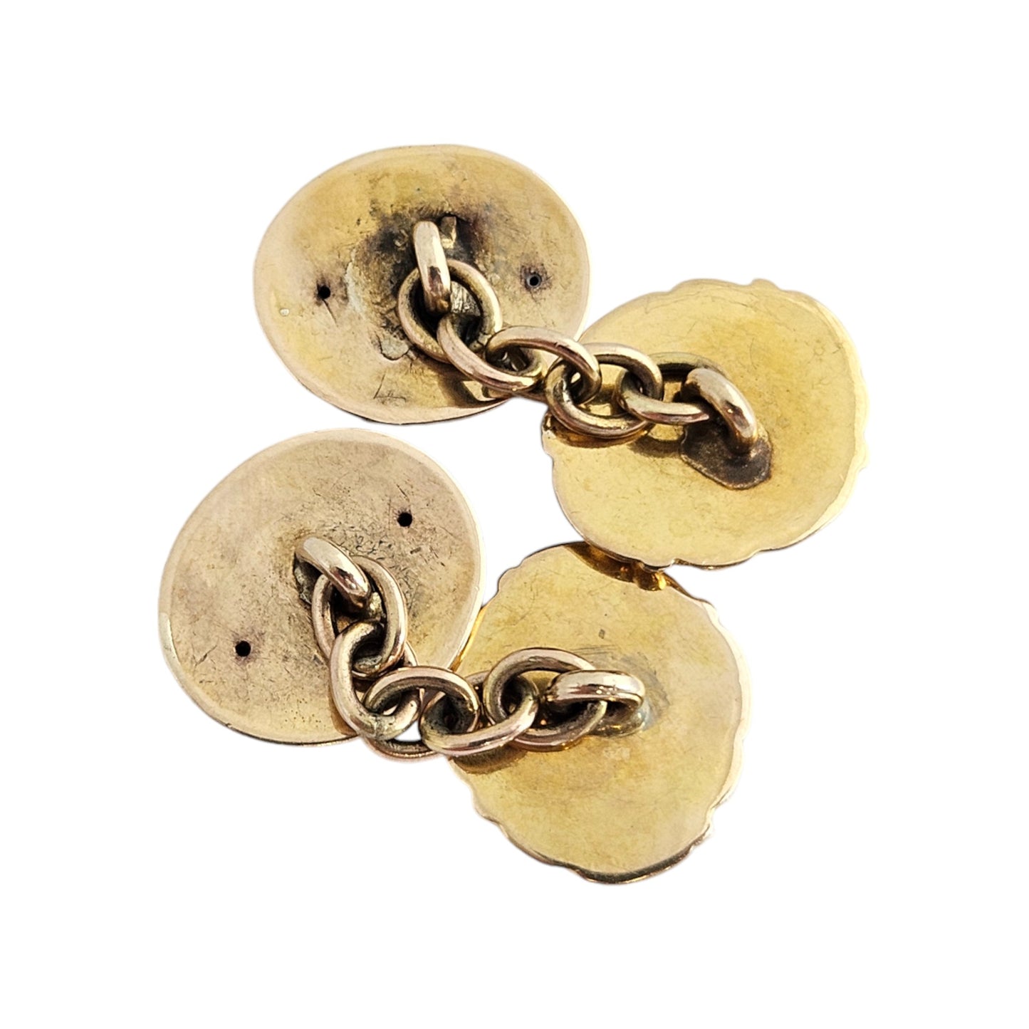 Victorian Decorative Pair of 15ct 625 Yellow Gold Cufflinks c.1890 5.2 g
