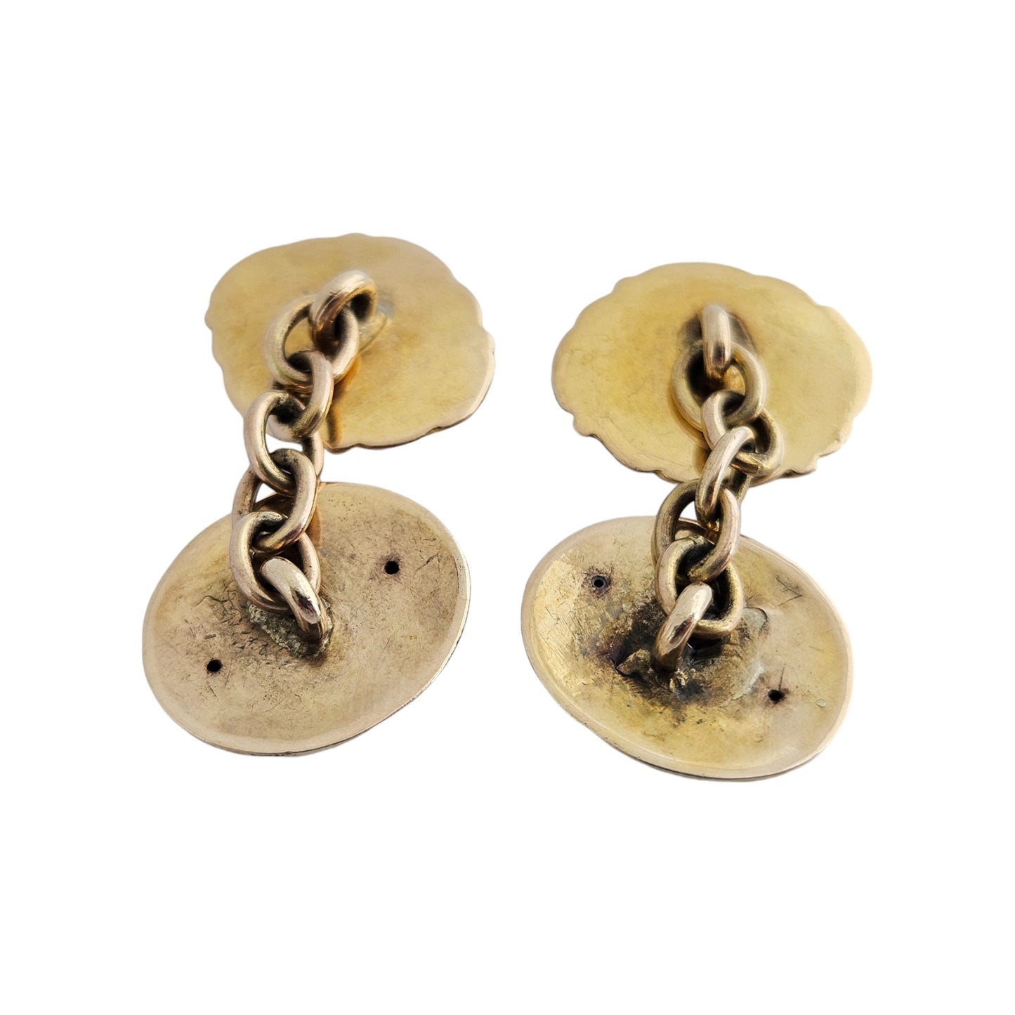 Victorian Decorative Pair of 15ct 625 Yellow Gold Cufflinks c.1890 5.2 g
