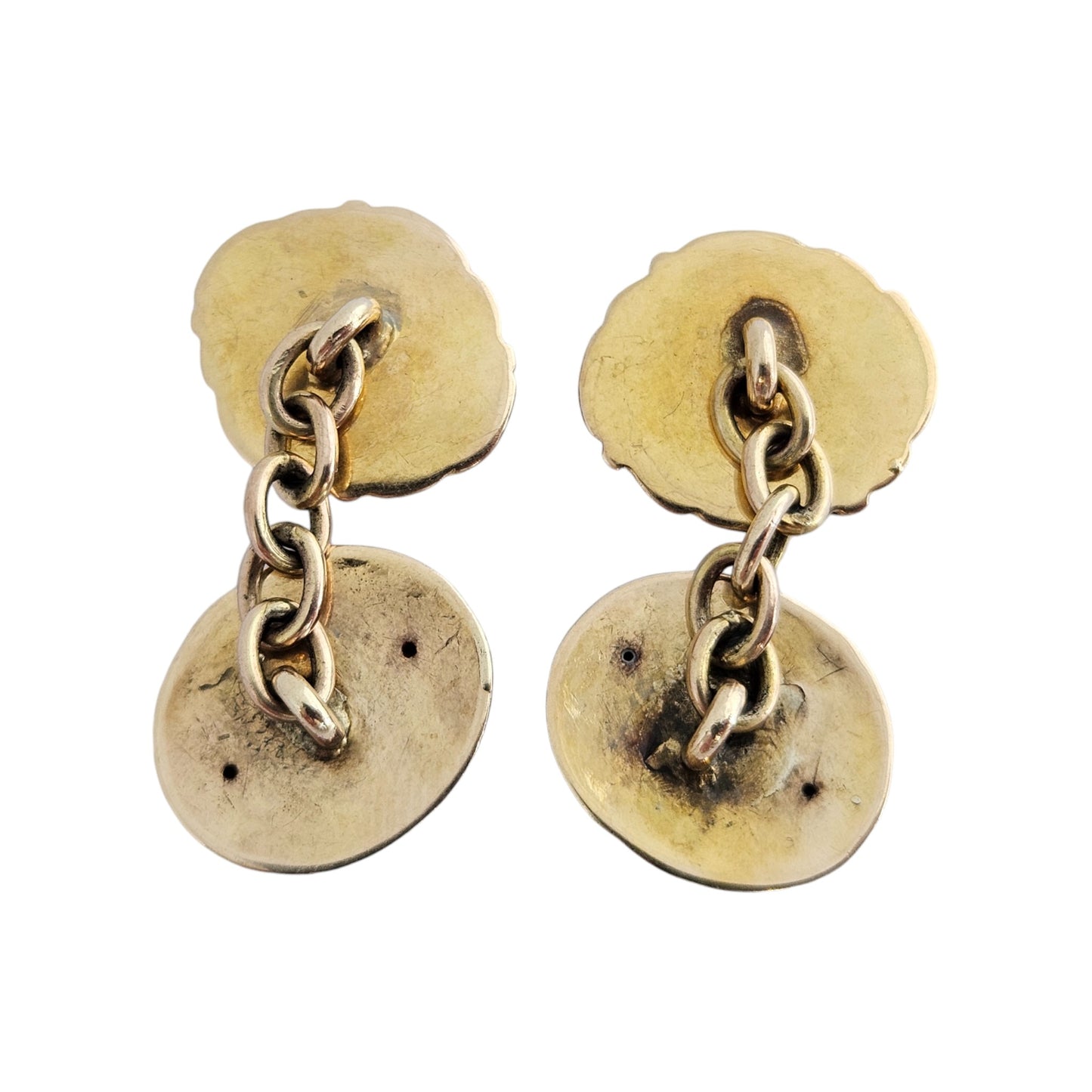 Victorian Decorative Pair of 15ct 625 Yellow Gold Cufflinks c.1890 5.2 g