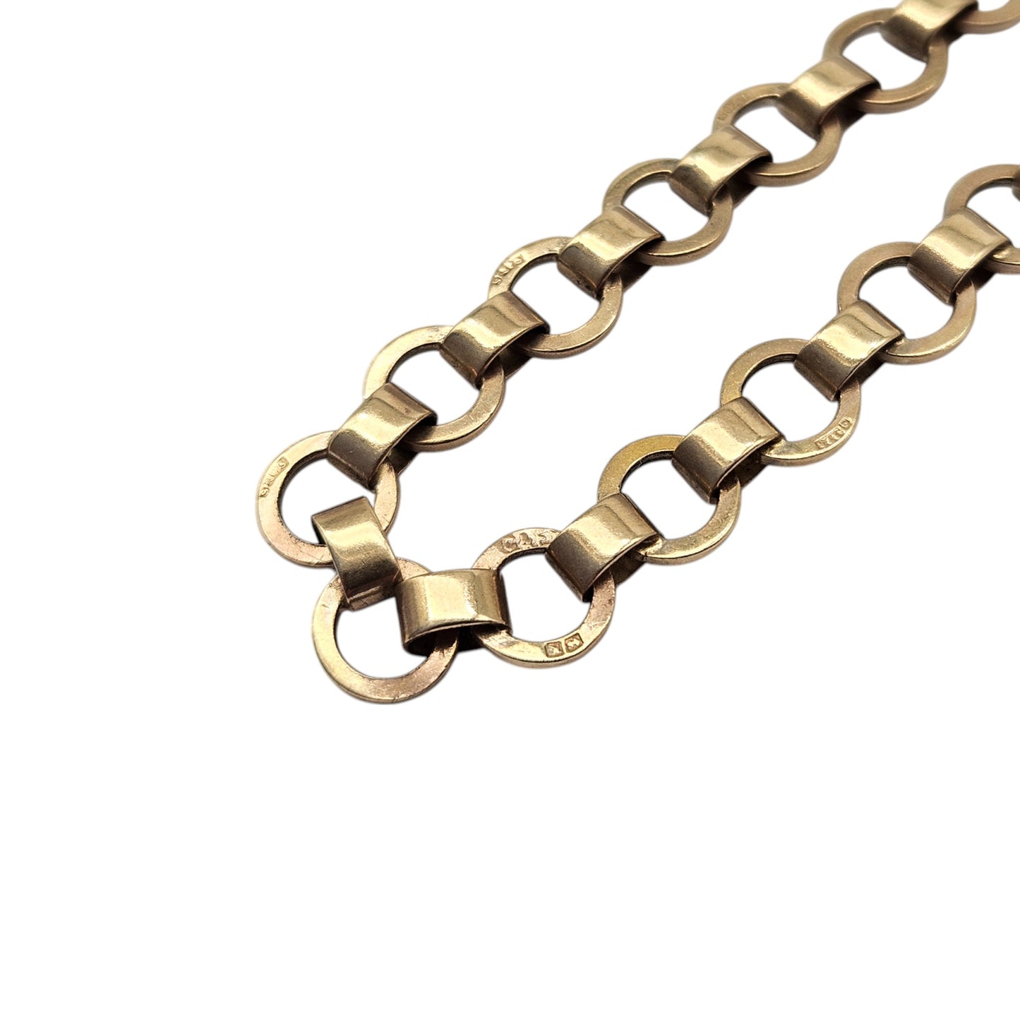 9ct 375 Yellow Gold Circle Link Bracelet 1959 L 18.0 cm 6.8 g.