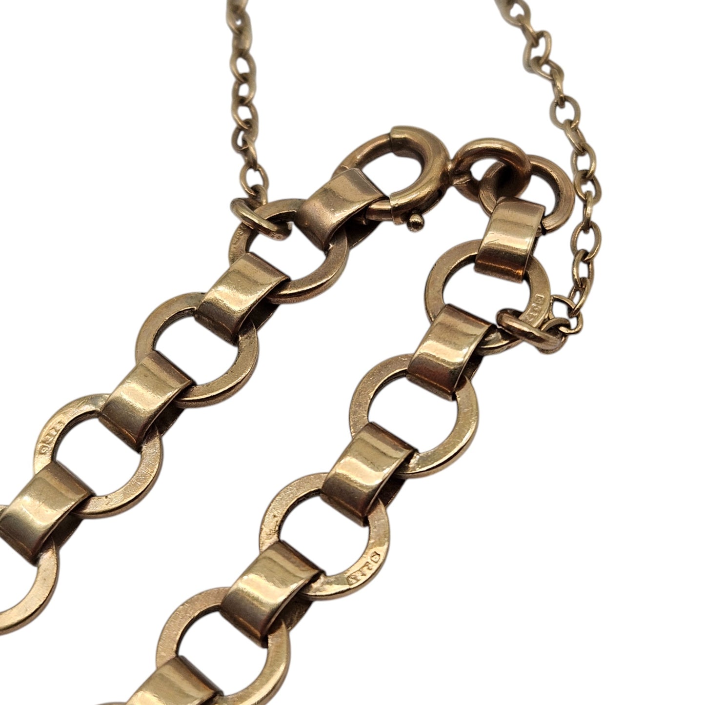 9ct 375 Yellow Gold Circle Link Bracelet 1959 L 18.0 cm 6.8 g.