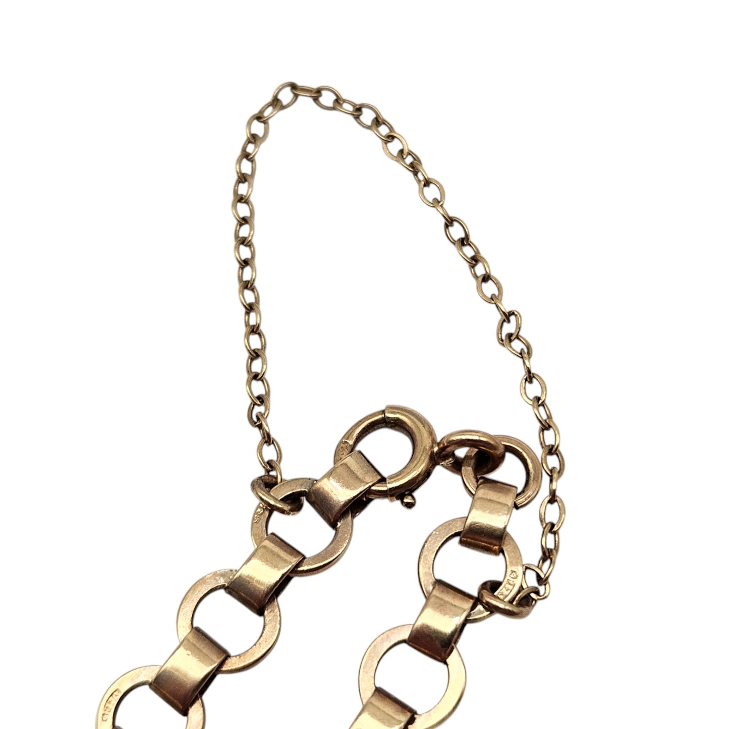 9ct 375 Yellow Gold Circle Link Bracelet 1959 L 18.0 cm 6.8 g.
