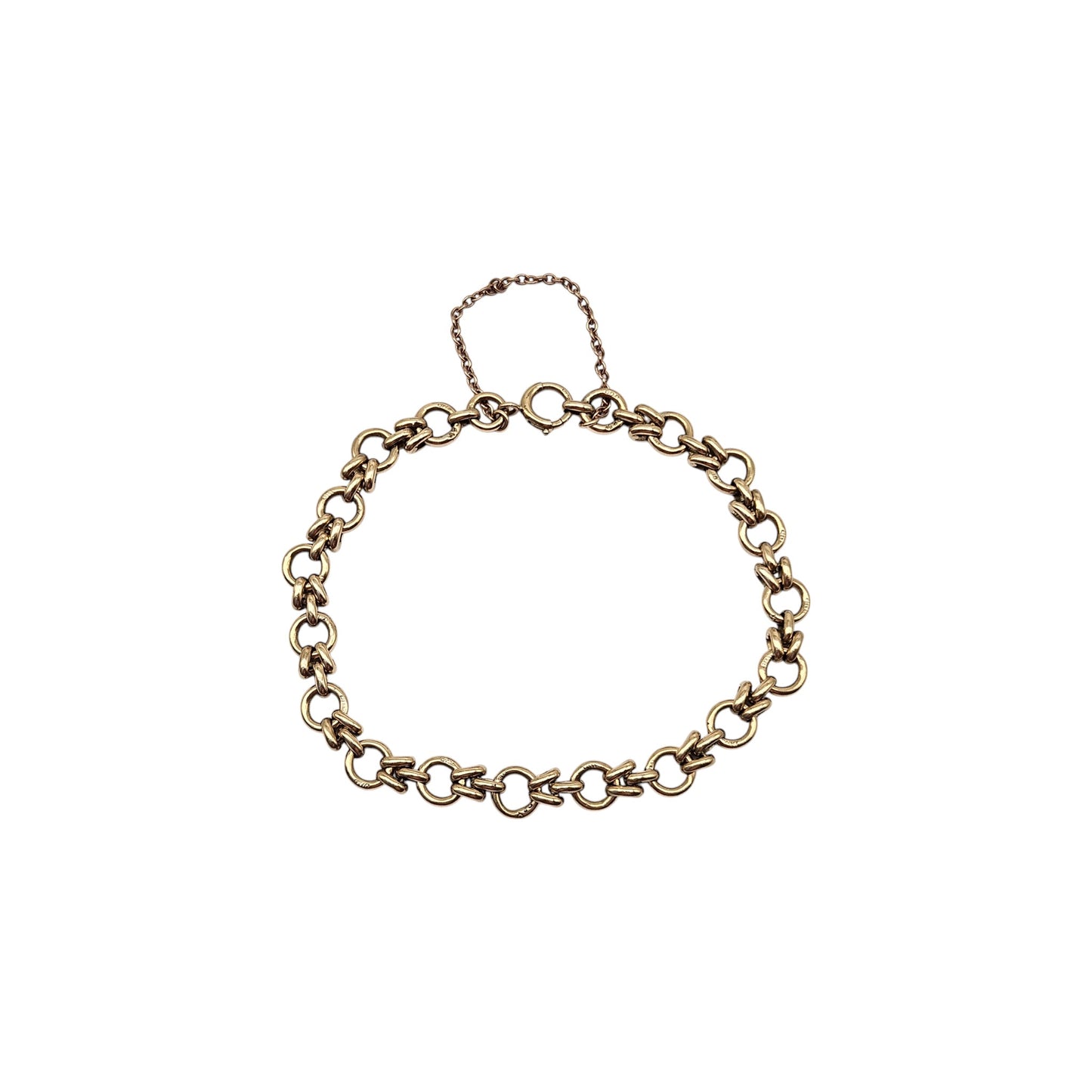 9ct 375 Yellow Gold Fancy Bracelet 1960 L 20.3 cm 13.0 g.
