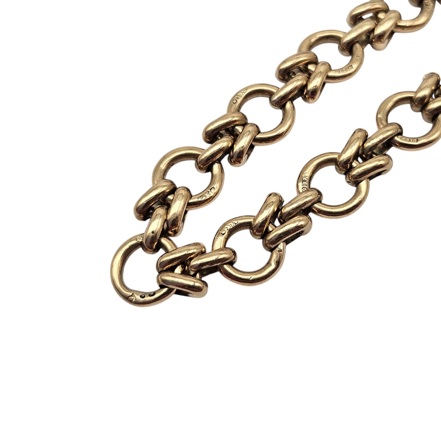 9ct 375 Yellow Gold Fancy Bracelet 1960 L 20.3 cm 13.0 g.