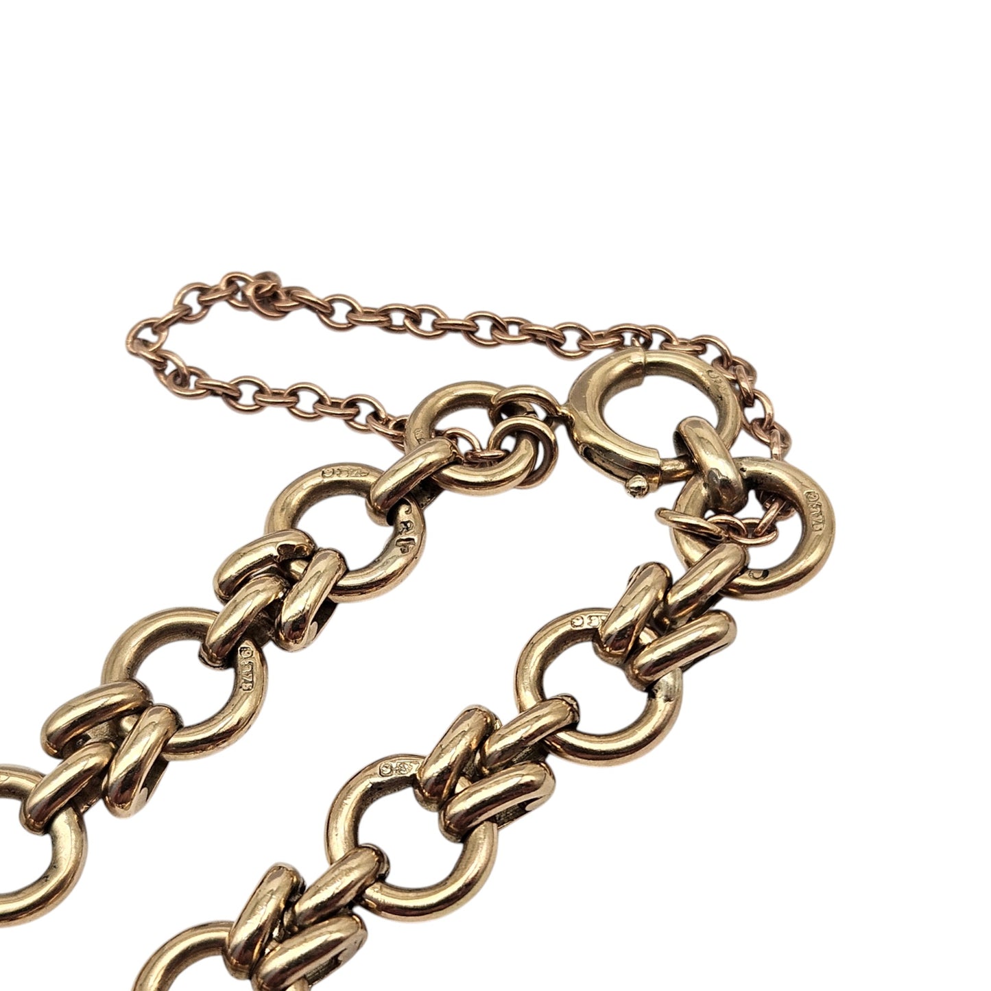 9ct 375 Yellow Gold Fancy Bracelet 1960 L 20.3 cm 13.0 g.