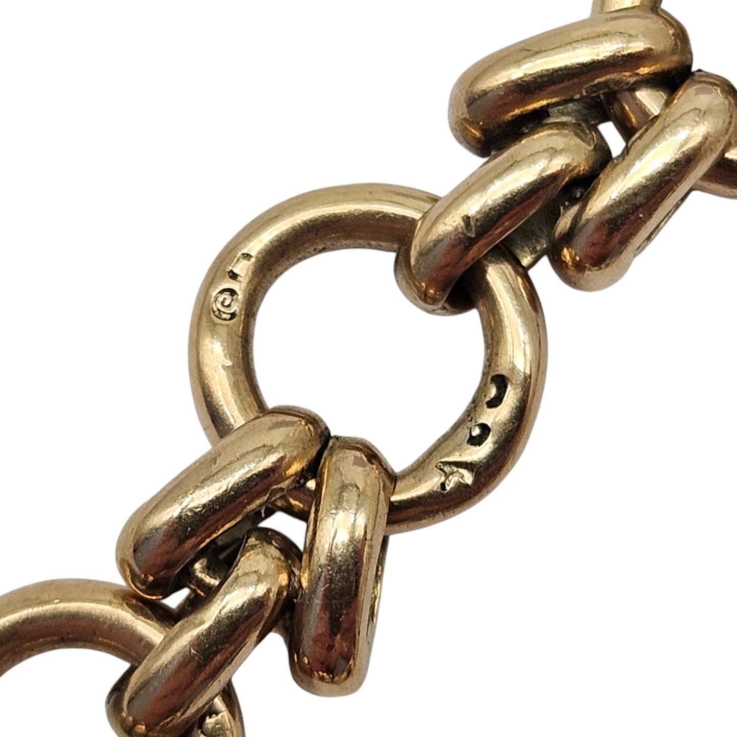 9ct 375 Yellow Gold Fancy Bracelet 1960 L 20.3 cm 13.0 g.