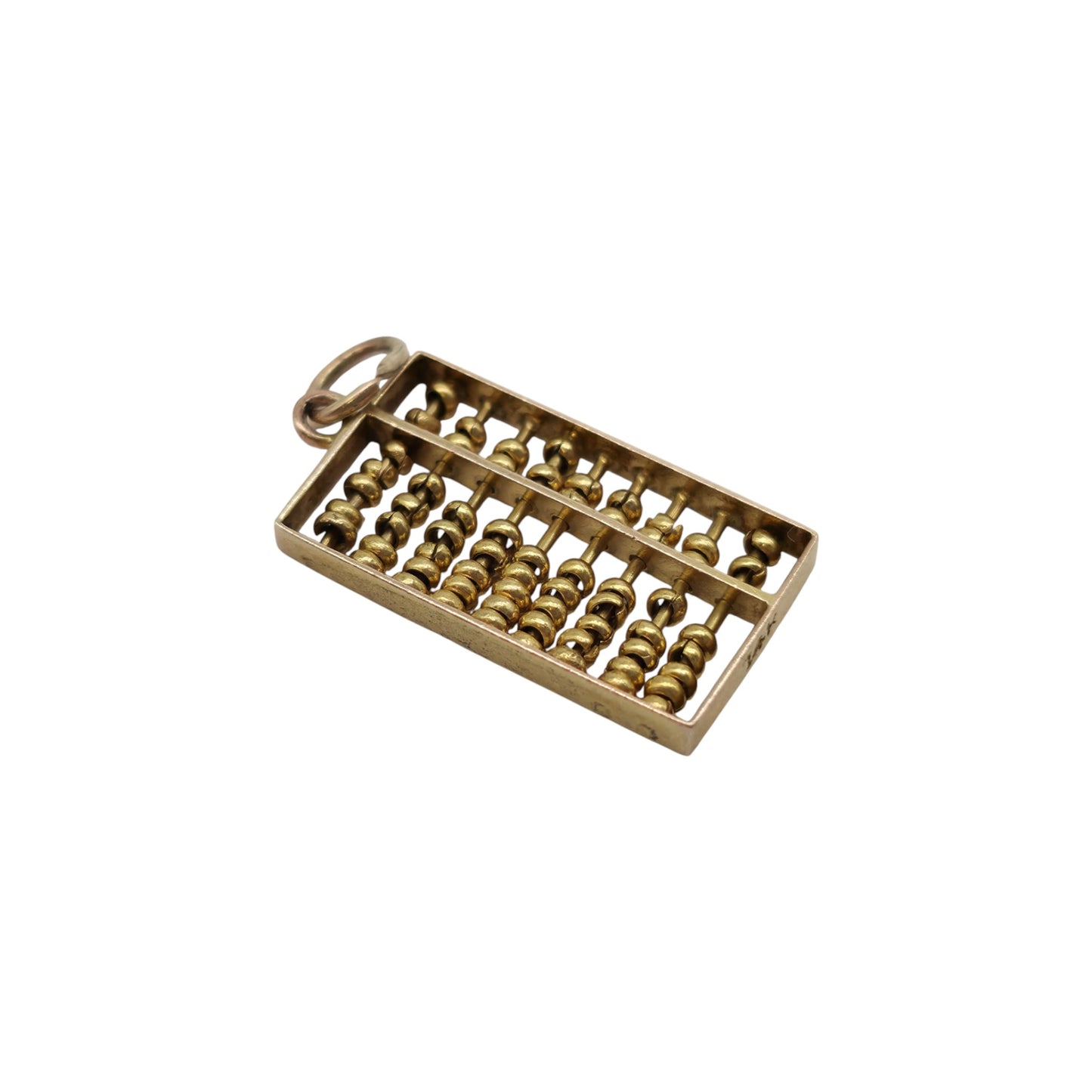 14ct Yellow Gold Articulated Abacus Charm L 1.7 cm 1.2 g.