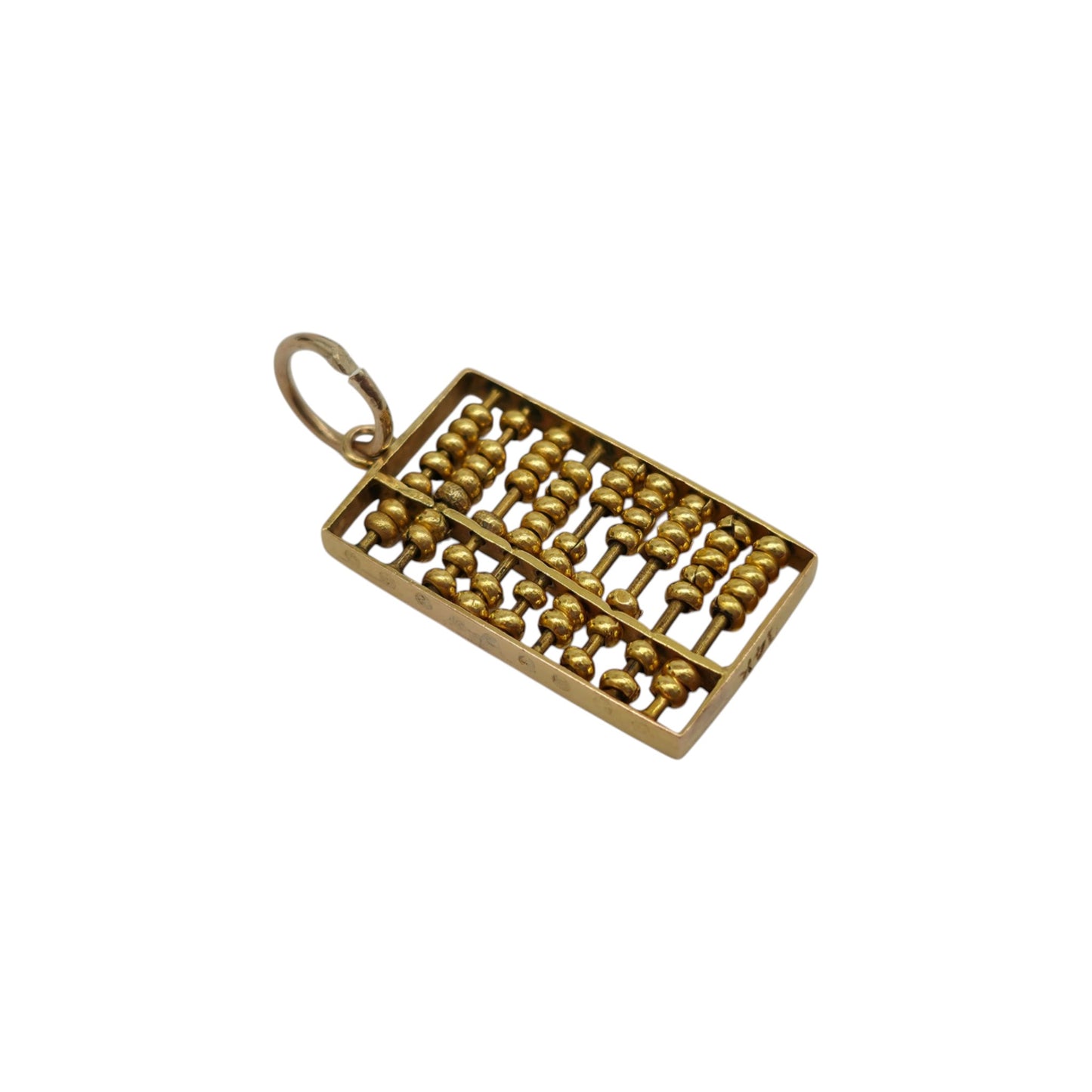 14ct Yellow Gold Articulated Abacus Charm L 1.6 cm 1.2 g.