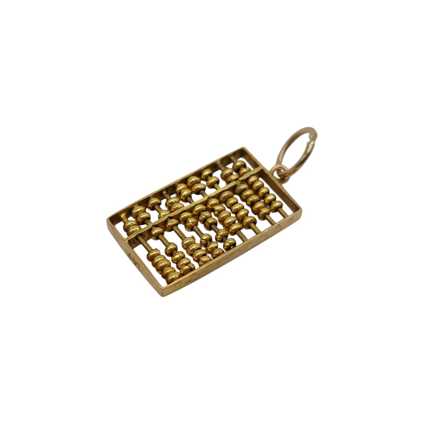 14ct Yellow Gold Articulated Abacus Charm L 1.6 cm 1.2 g.