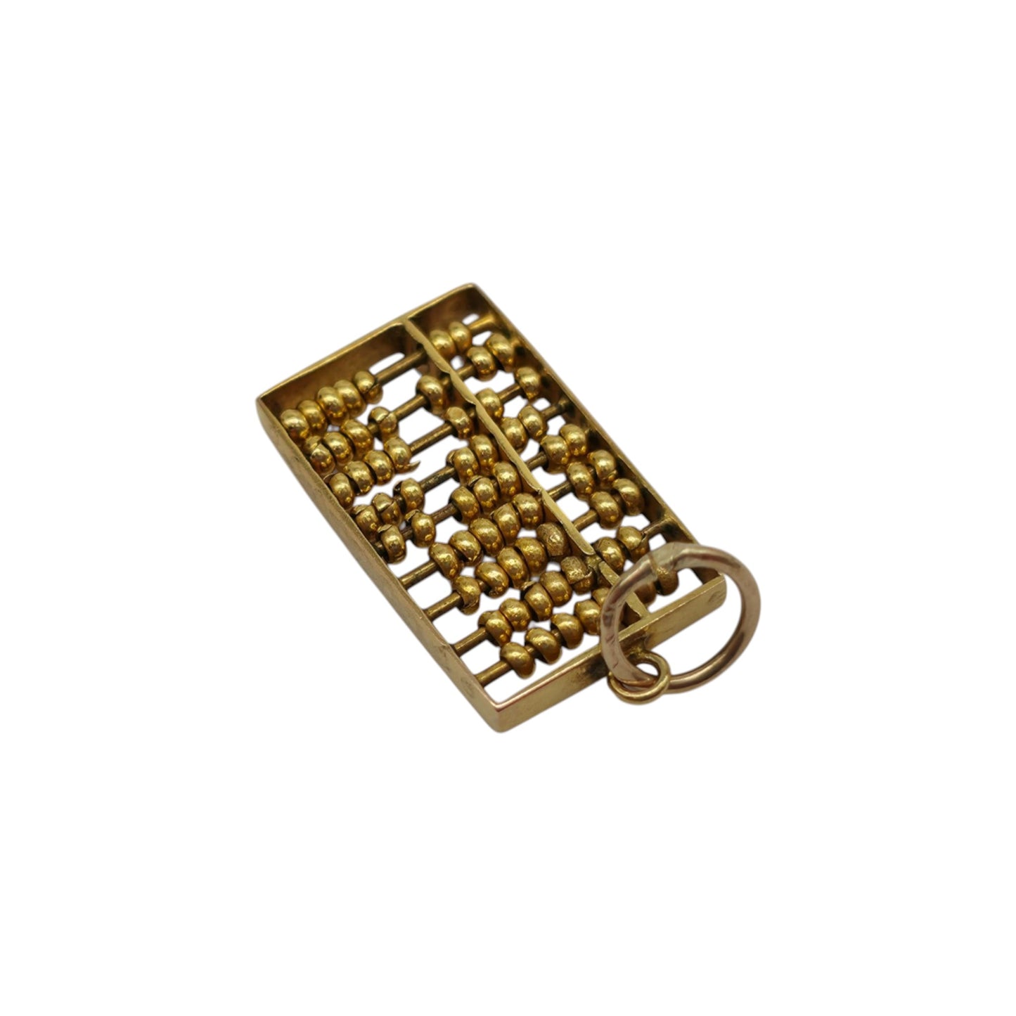 14ct Yellow Gold Articulated Abacus Charm L 1.6 cm 1.2 g.