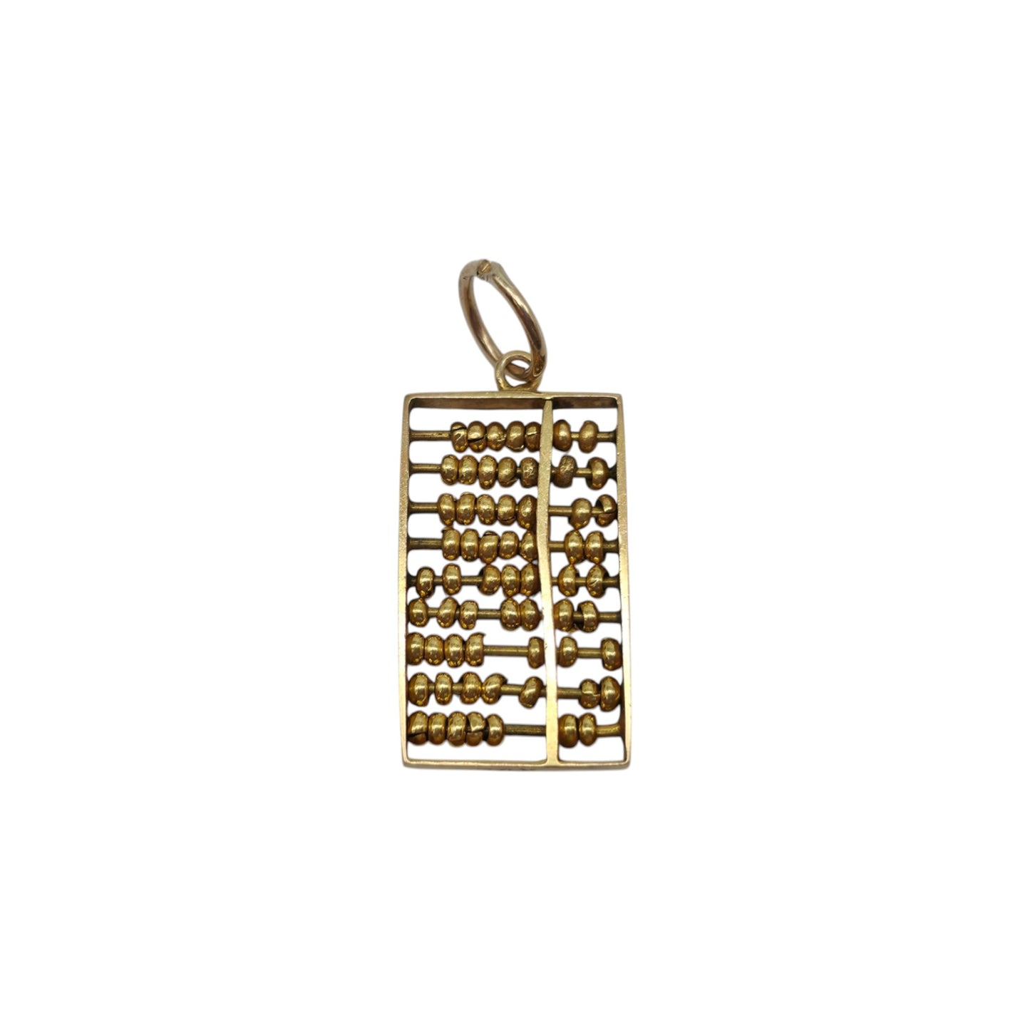 14ct Yellow Gold Articulated Abacus Charm L 1.6 cm 1.2 g.